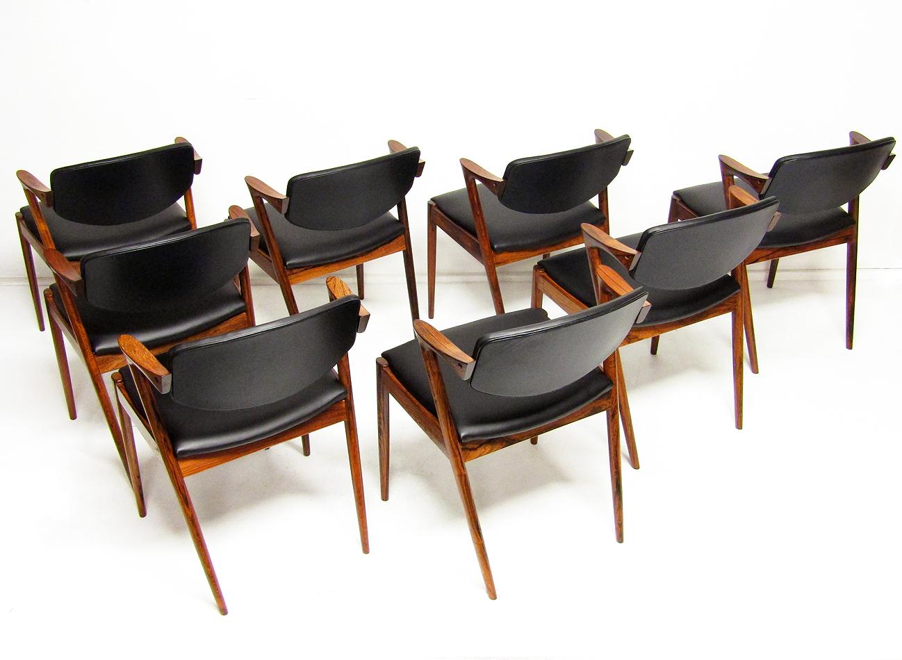 A set of eight Danish Rio rosewood 