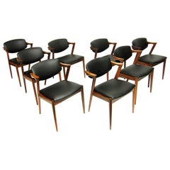 8 Danish Model 42 Dining / Conference Chairs in Rio Rosewood by Kai Kristiansen