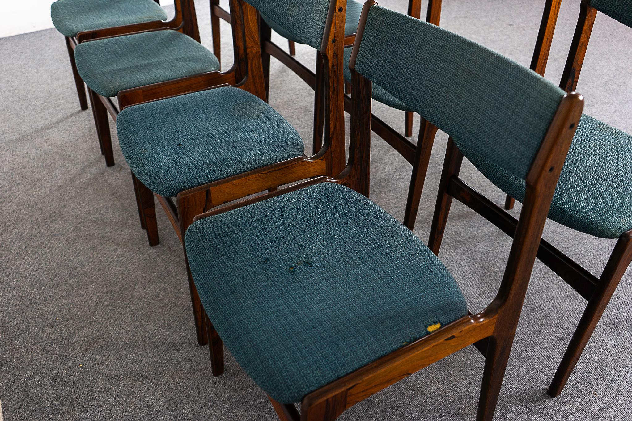 8 Danish Modern Rosewood Dining Chairs For Sale 7
