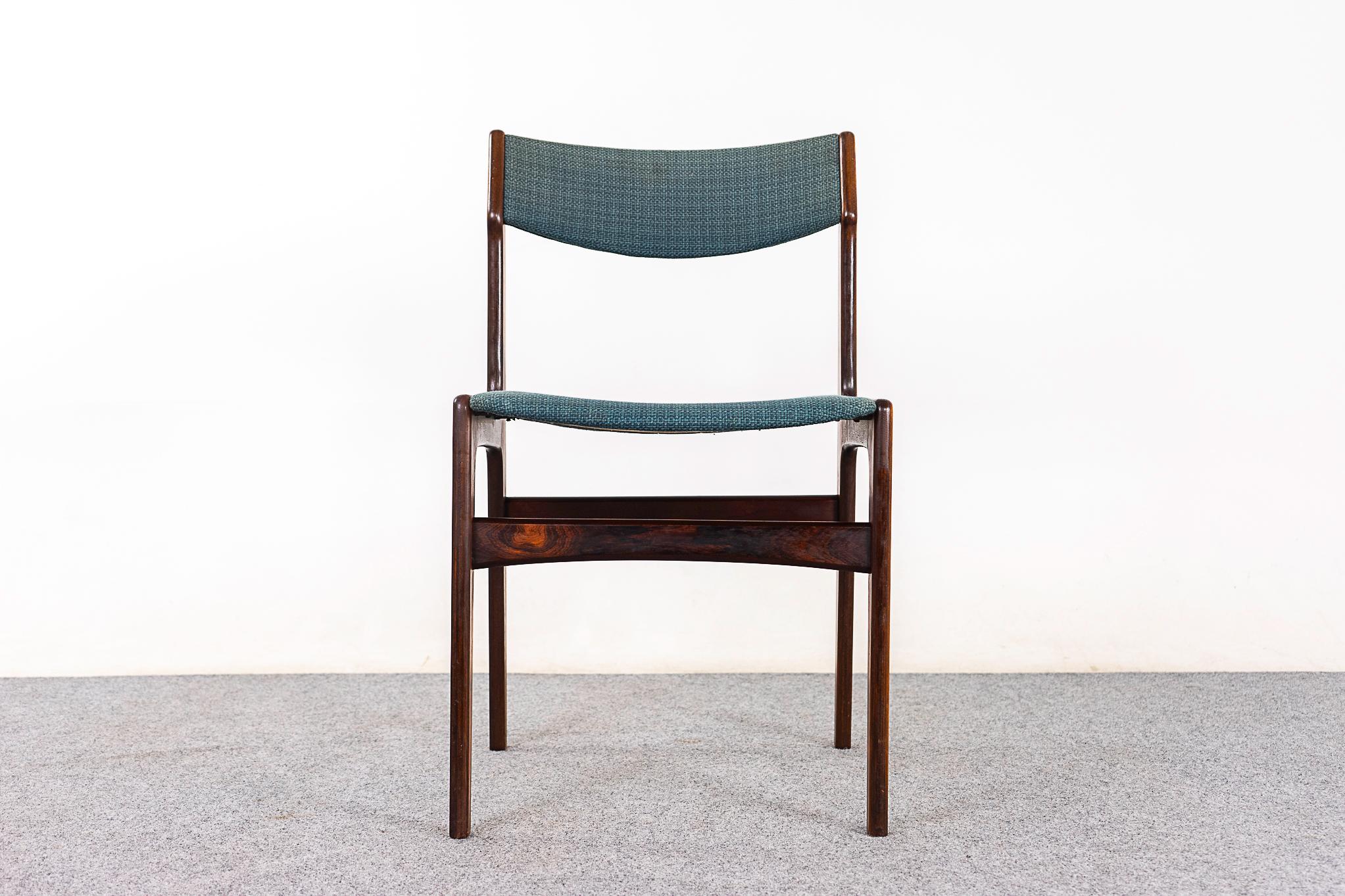 8 Danish Modern Rosewood Dining Chairs In Fair Condition For Sale In VANCOUVER, CA