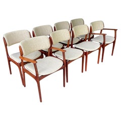 8 Danish Rosewood Dining Chairs/Armchairs Erik Buch for O.D. Mobler Model 49, 50