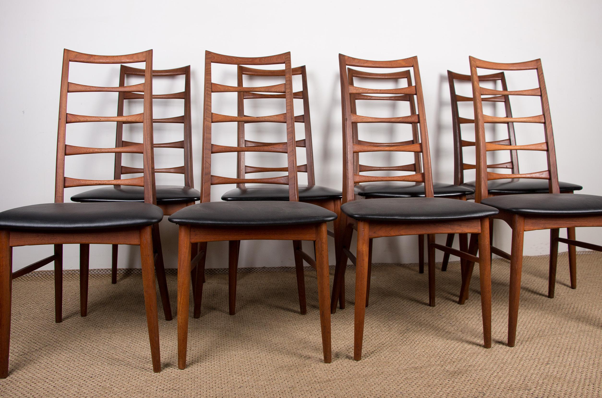 8 Danish Teak Model Liz Chairs by Niels Koefoed for Koefoeds Hornslet, 1960 3