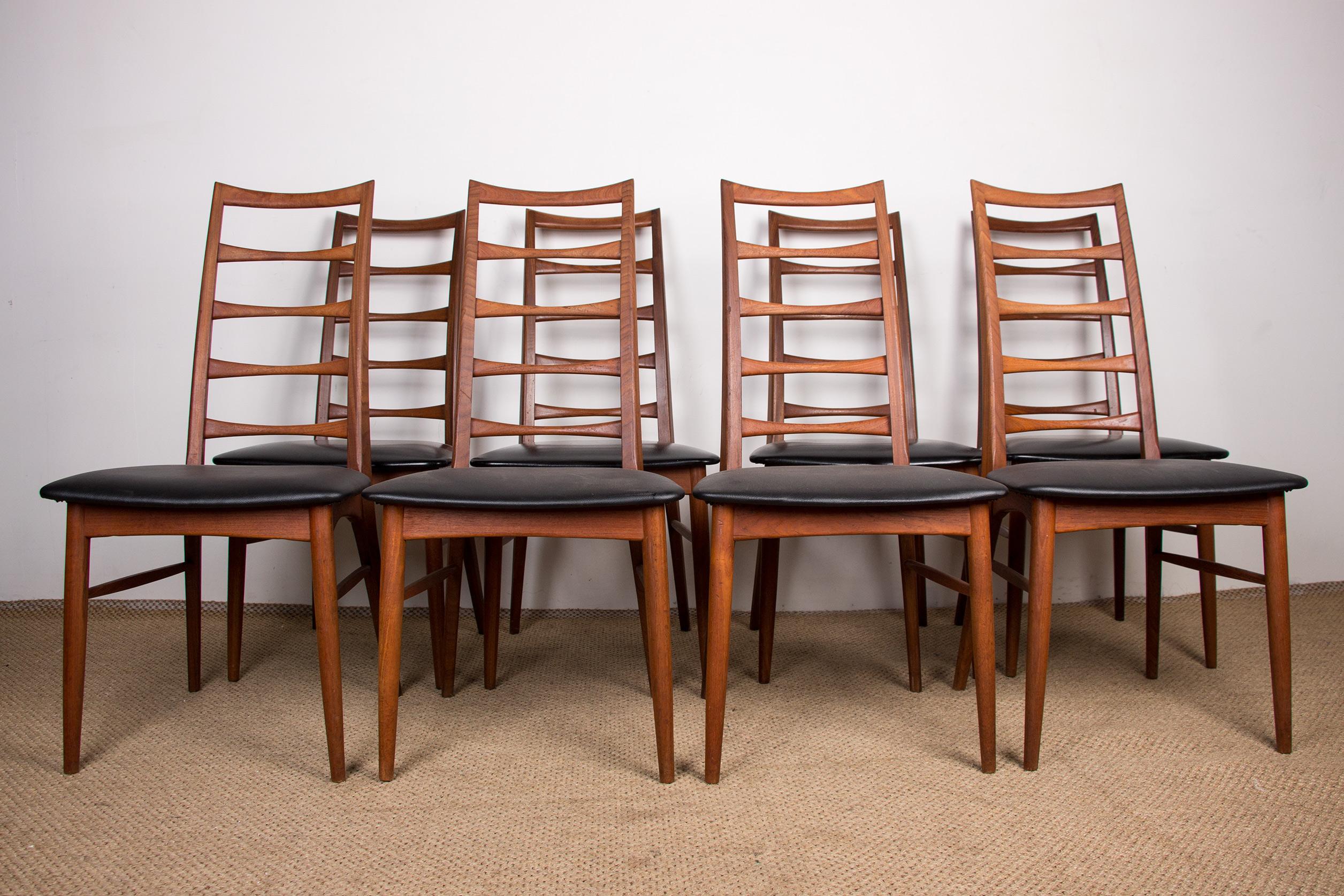 8 Danish Teak Model Liz Chairs by Niels Koefoed for Koefoeds Hornslet, 1960 4