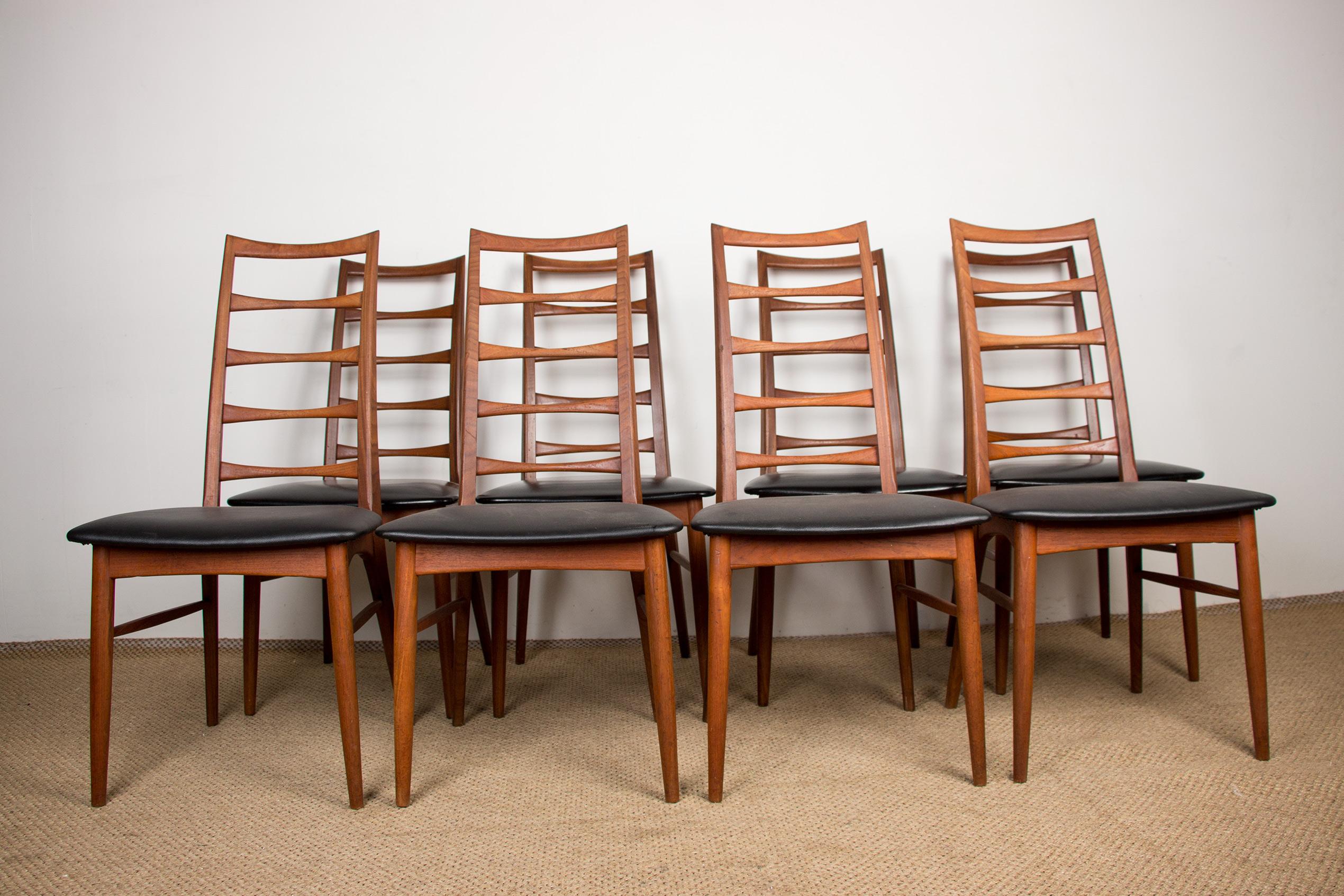 8 Danish Teak Model Liz Chairs by Niels Koefoed for Koefoeds Hornslet, 1960 5