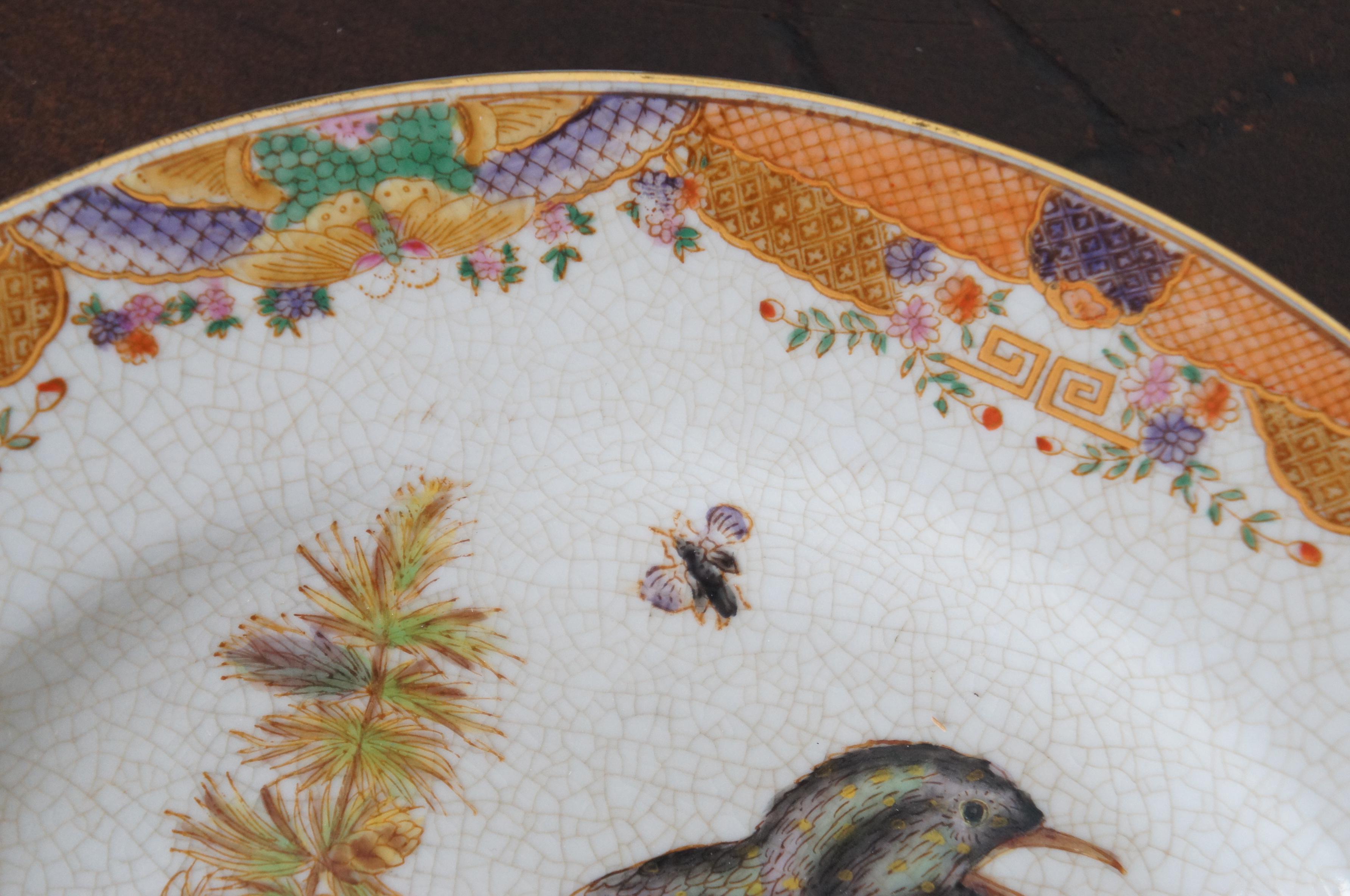 8 Decorative Antiqued Porcelain Bird Plates Wong Lee Ornithology 2