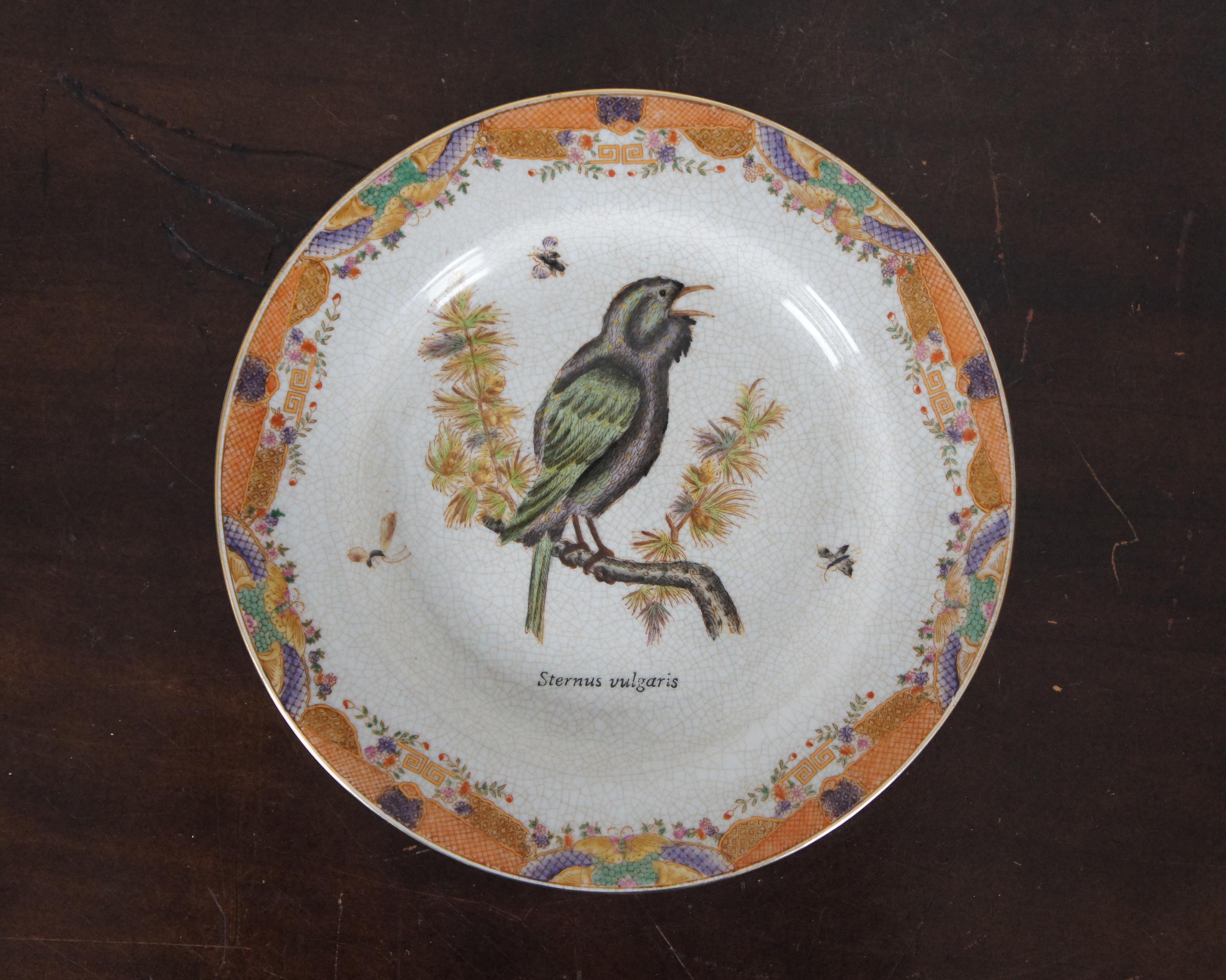 8 Decorative Antiqued Porcelain Bird Plates Wong Lee Ornithology 1
