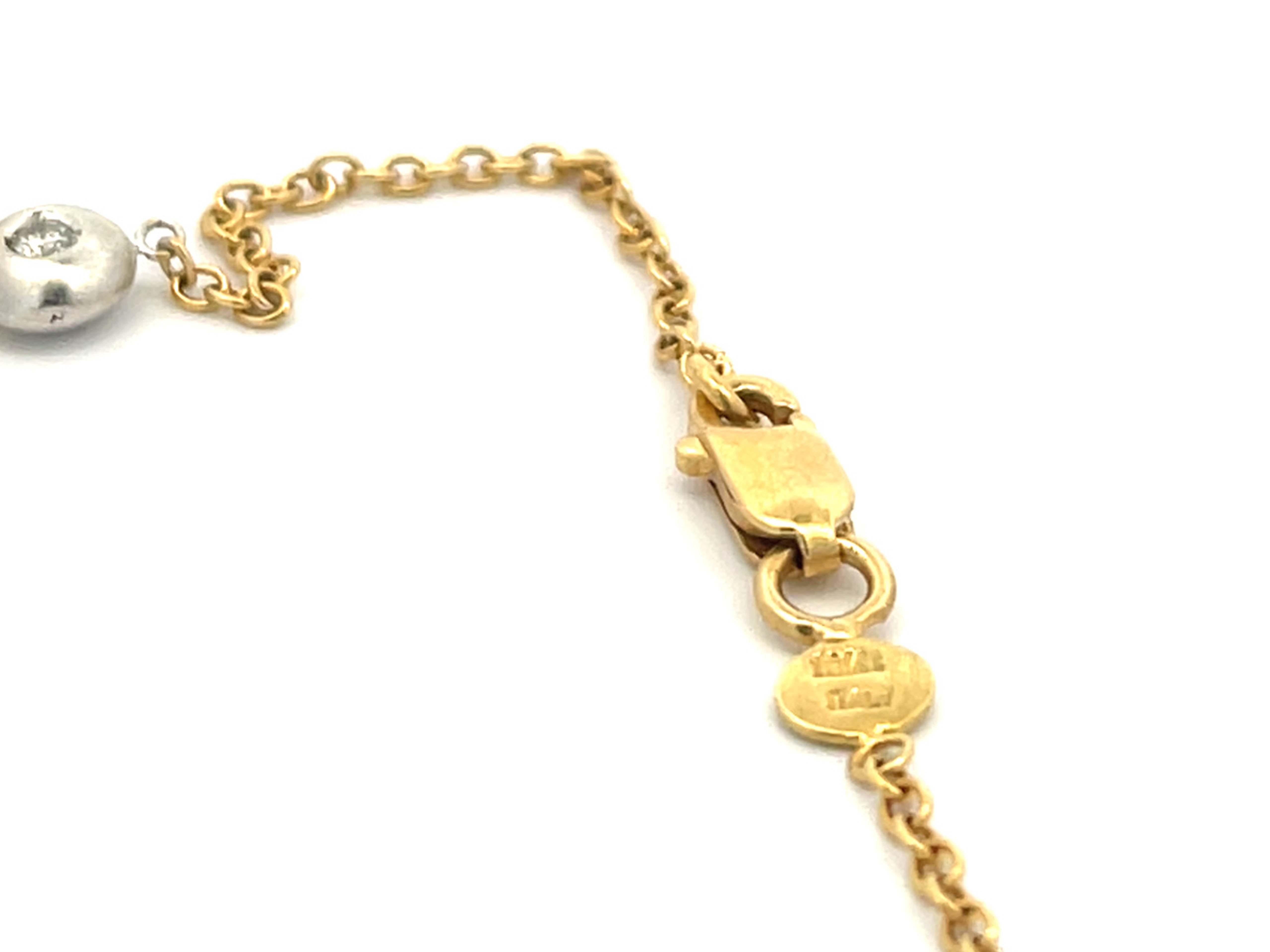 Chaîne collier à 8 cercles en or jaune et blanc 18 carats et diamants Excellent état - En vente à Honolulu, HI