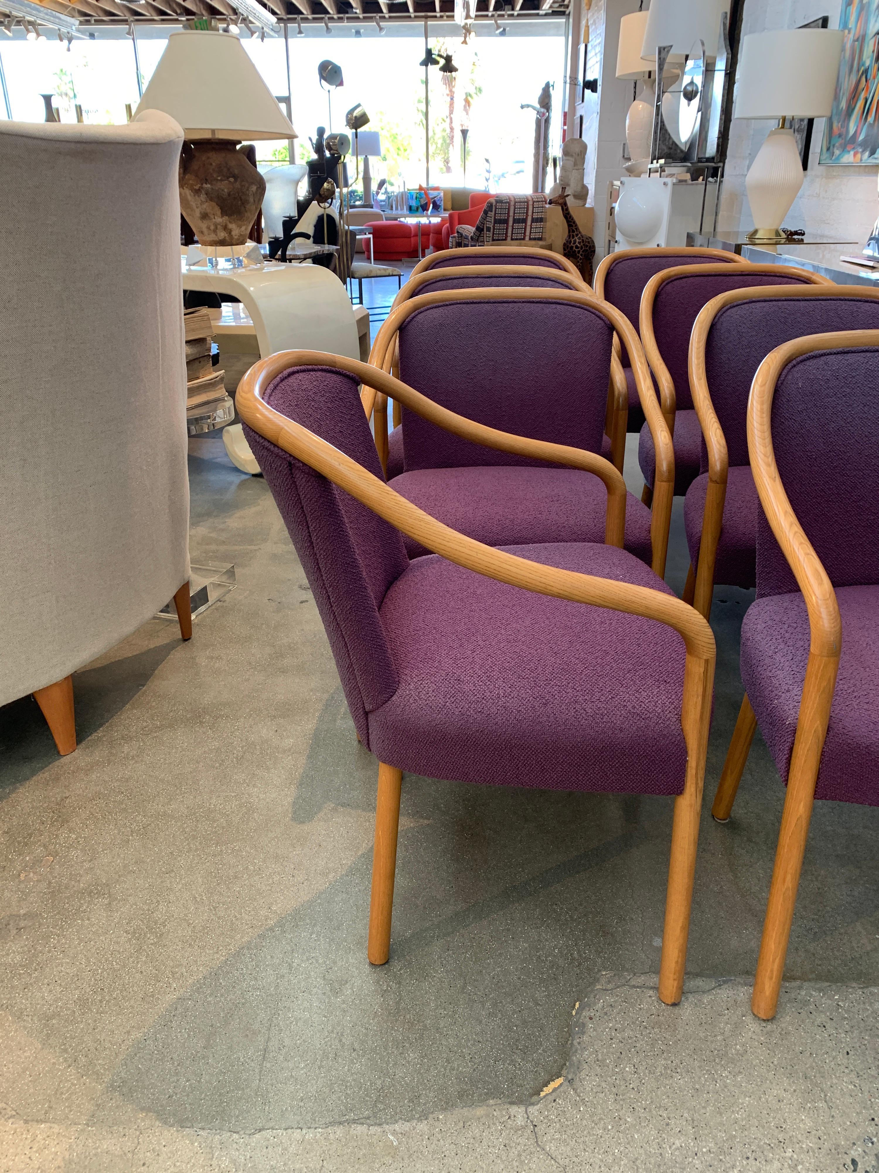 American 8 Dining Chairs by Brickel Associates for Arthur Elrod in Plum