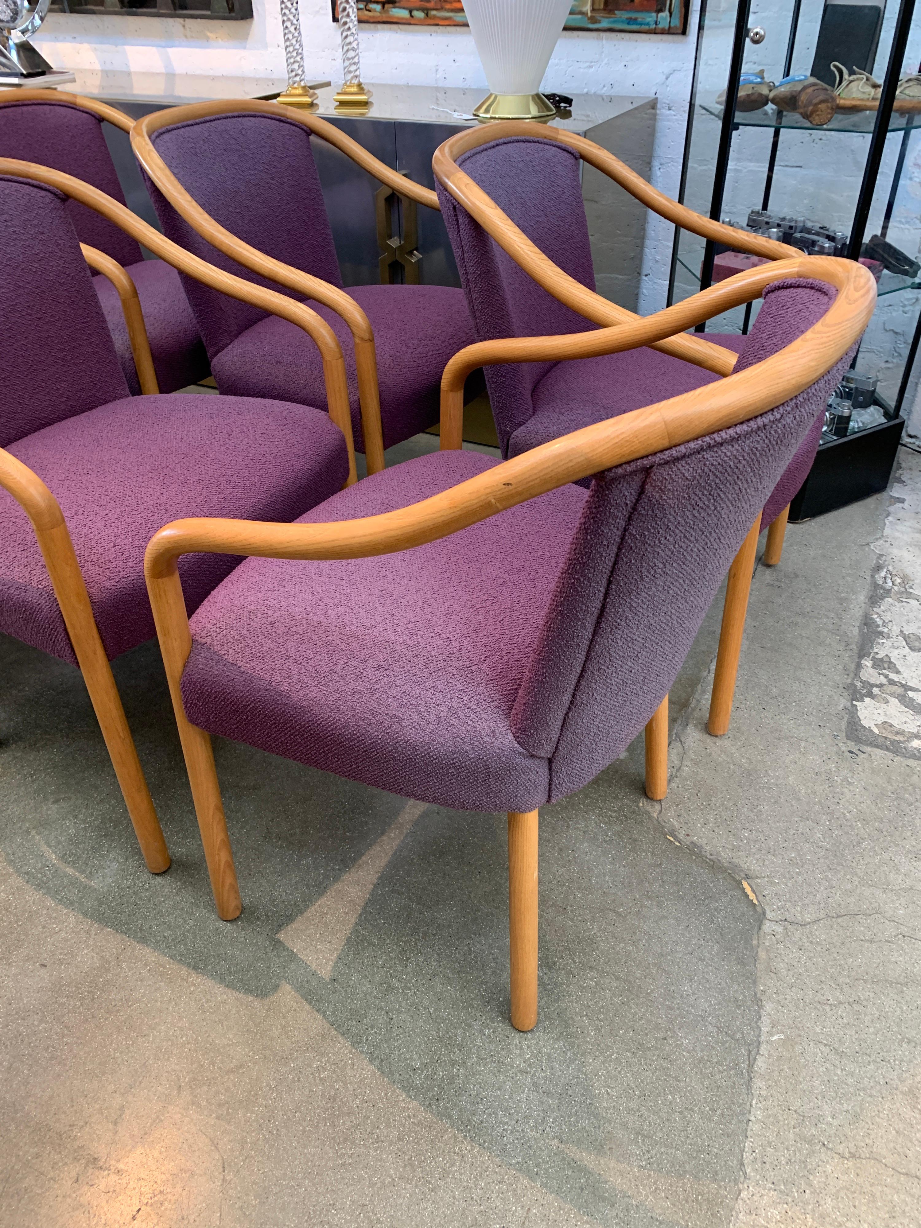 Late 20th Century 8 Dining Chairs by Brickel Associates for Arthur Elrod in Plum