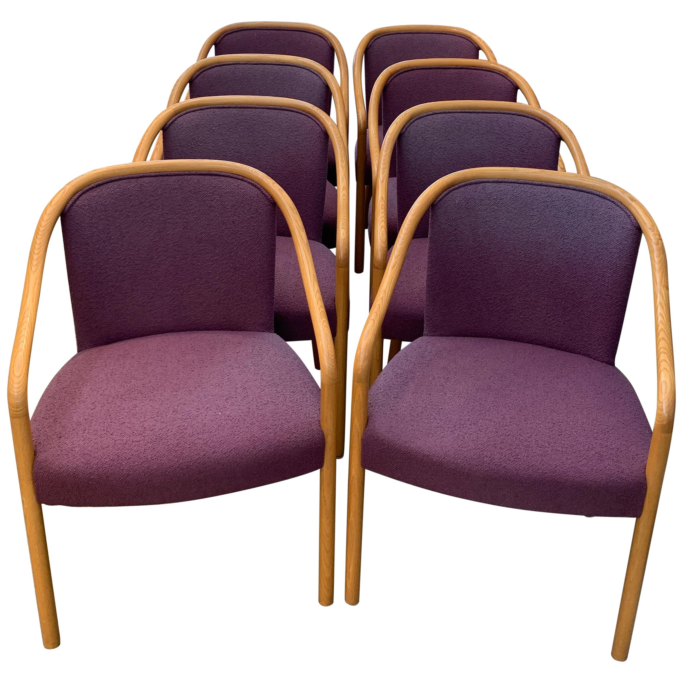 8 Dining Chairs by Brickel Associates for Arthur Elrod in Plum