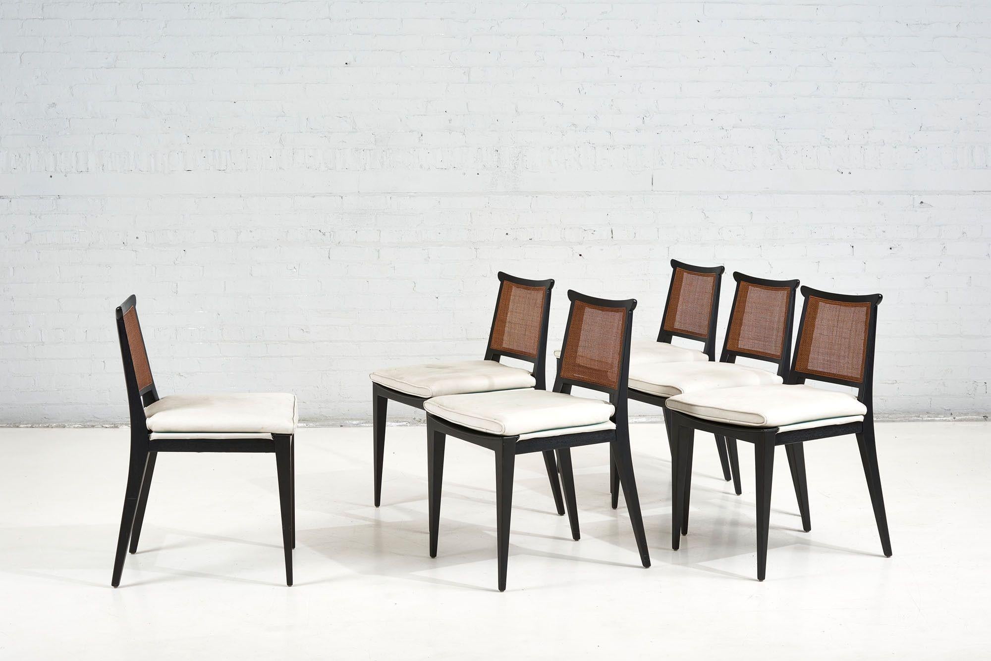 Cane 8 Dining Chairs by Edward Wormley for Dunbar, 1960