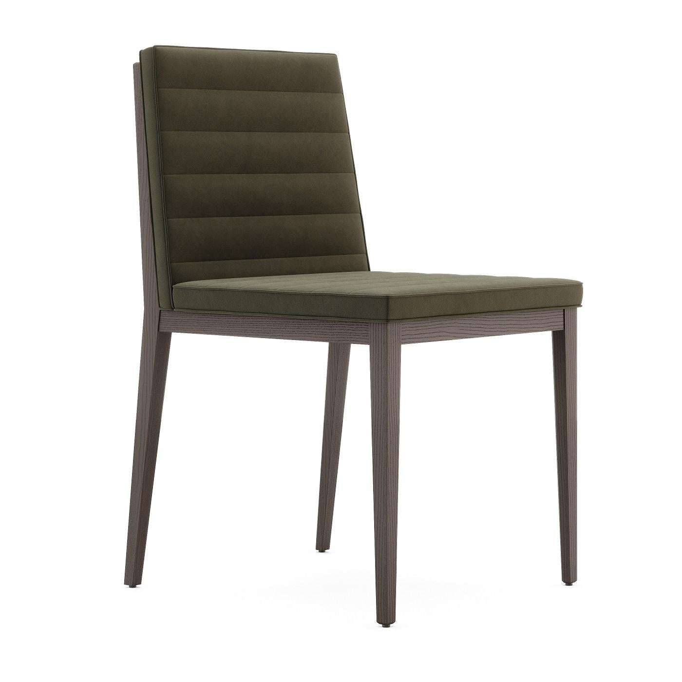 Modern 8 Dining Chairs, Horizontal Stitching/Fumed Legs