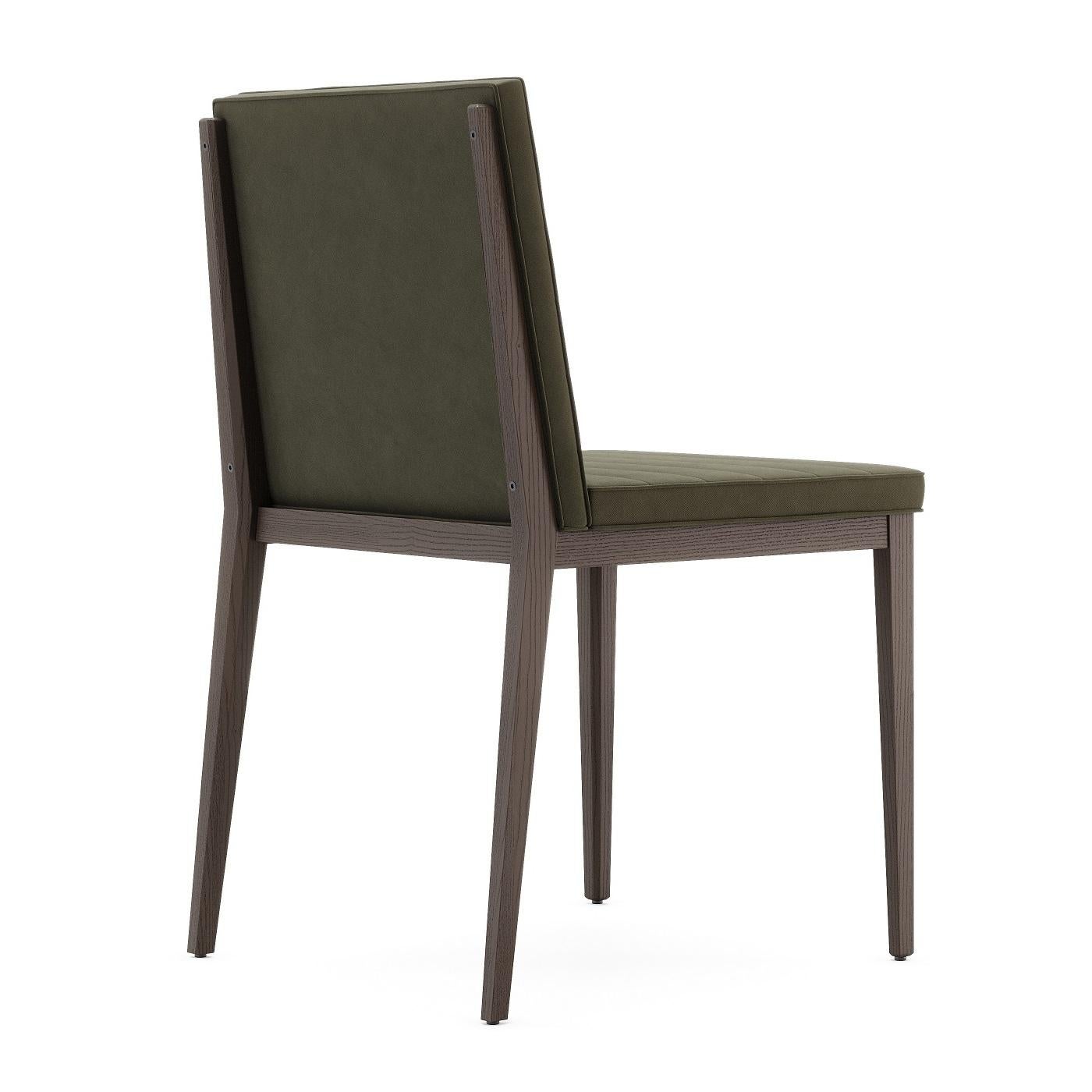 8 Dining Chairs, Horizontal Stitching/Fumed Legs In New Condition For Sale In New York, NY