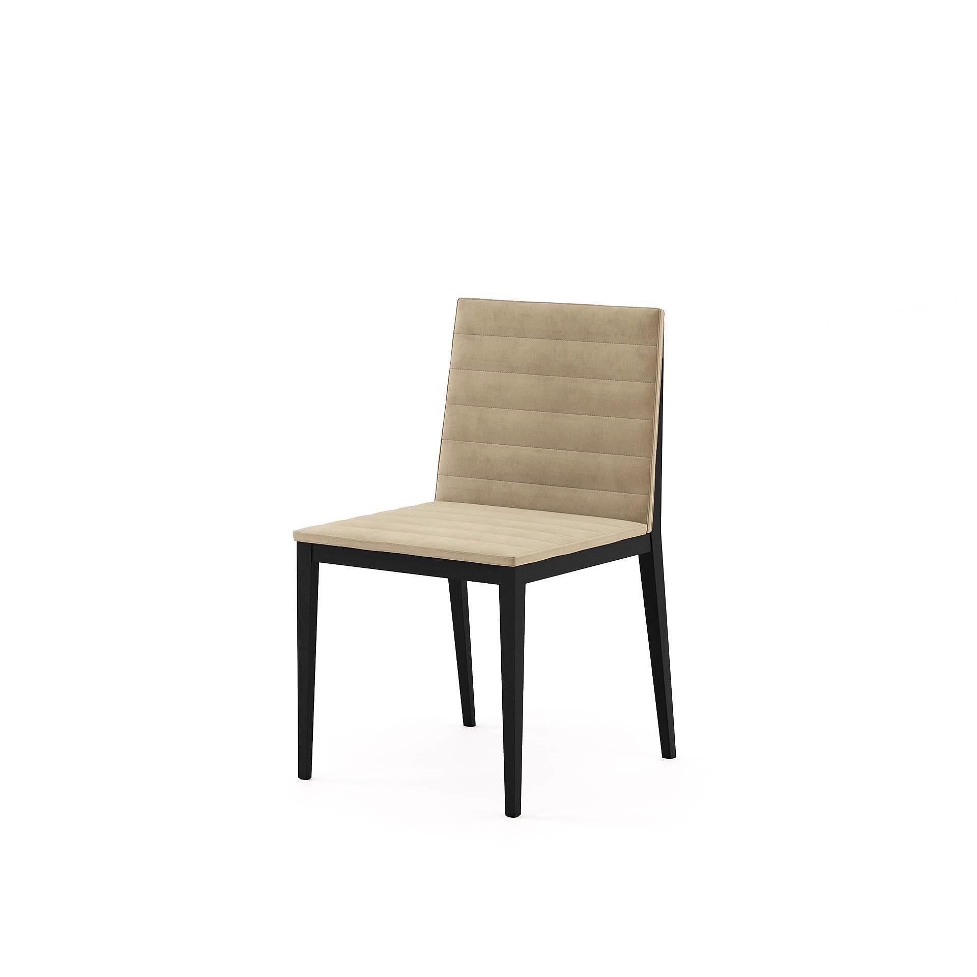 8 Dining Chairs, Horizontal Stitching/Fumed Legs For Sale 5