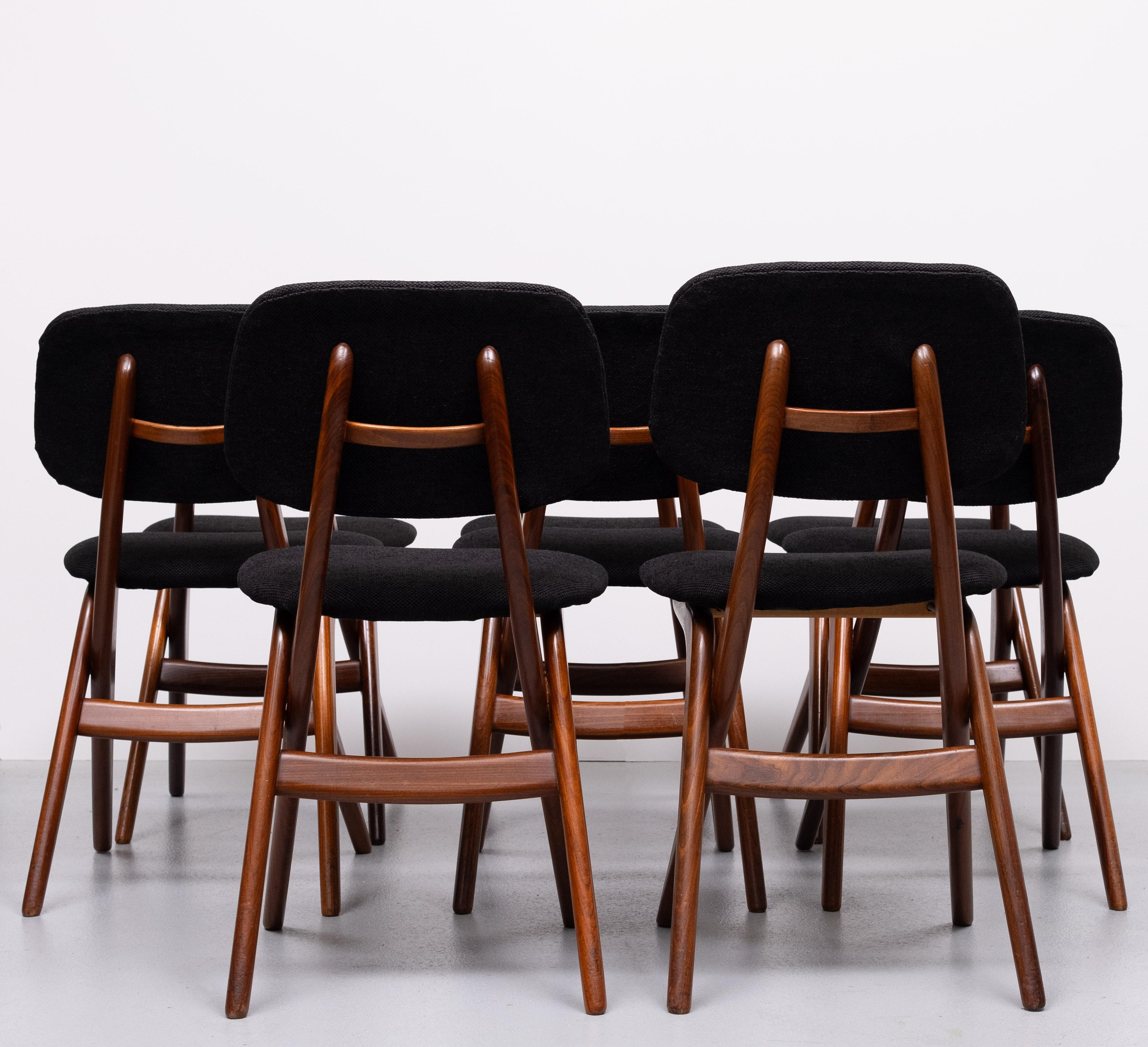 8  Scissors Dining Chairs  Louis van Teeffelen  for Wébé  Dutch 1960s For Sale 7