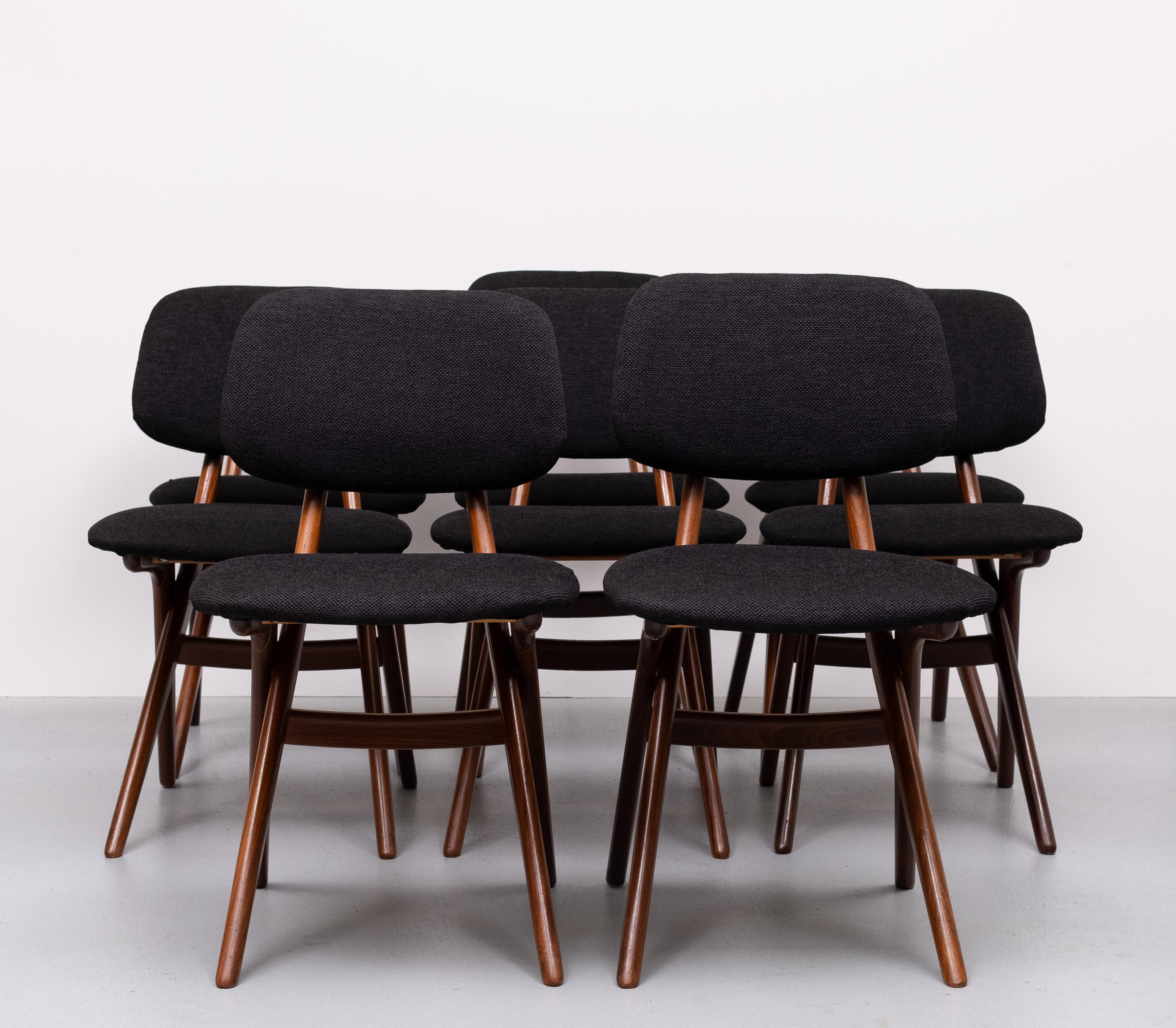 8  Scissors Dining Chairs  Louis van Teeffelen  for Wébé  Dutch 1960s For Sale 8