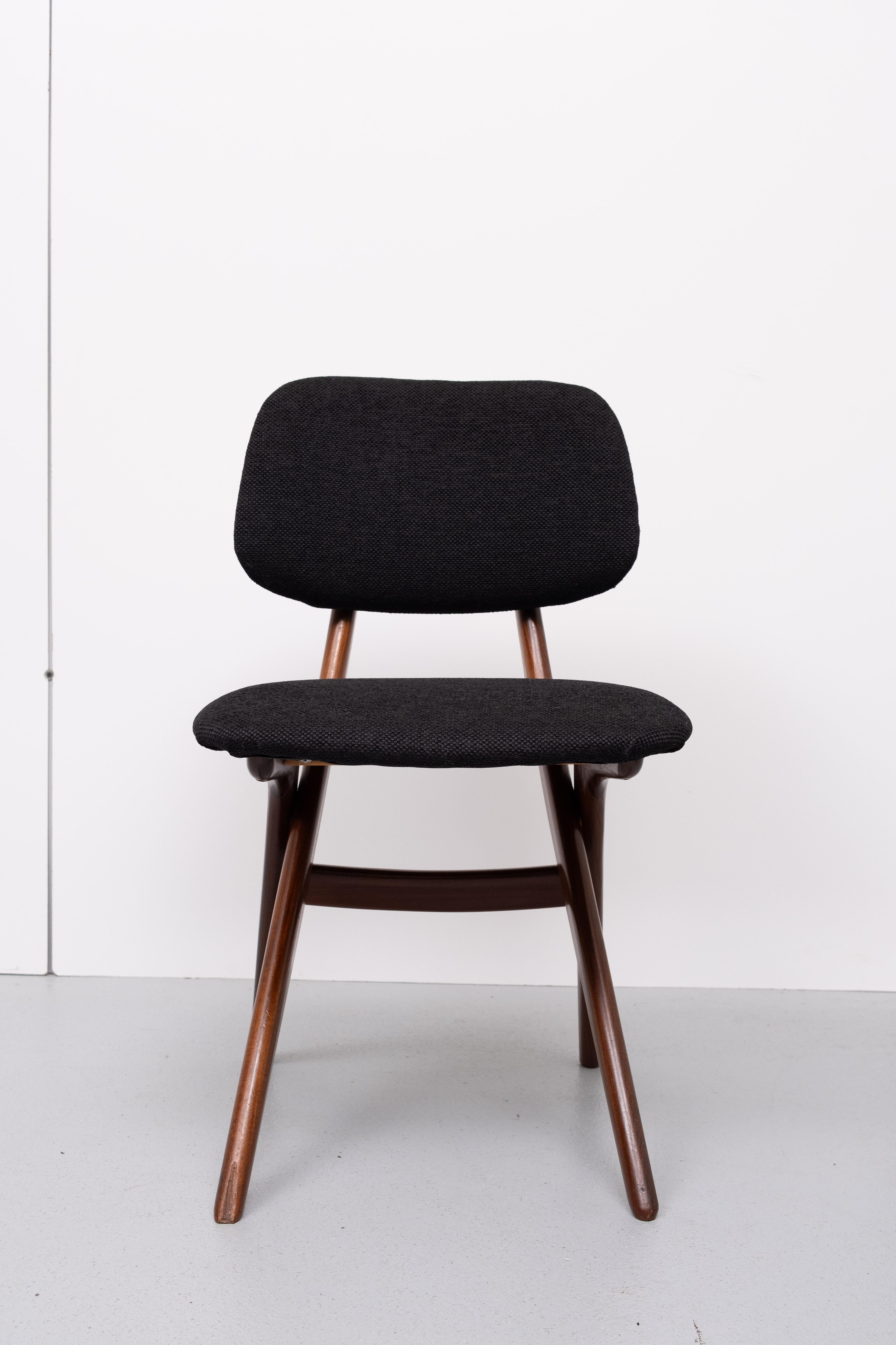 Teak 8  Scissors Dining Chairs  Louis van Teeffelen  for Wébé  Dutch 1960s For Sale