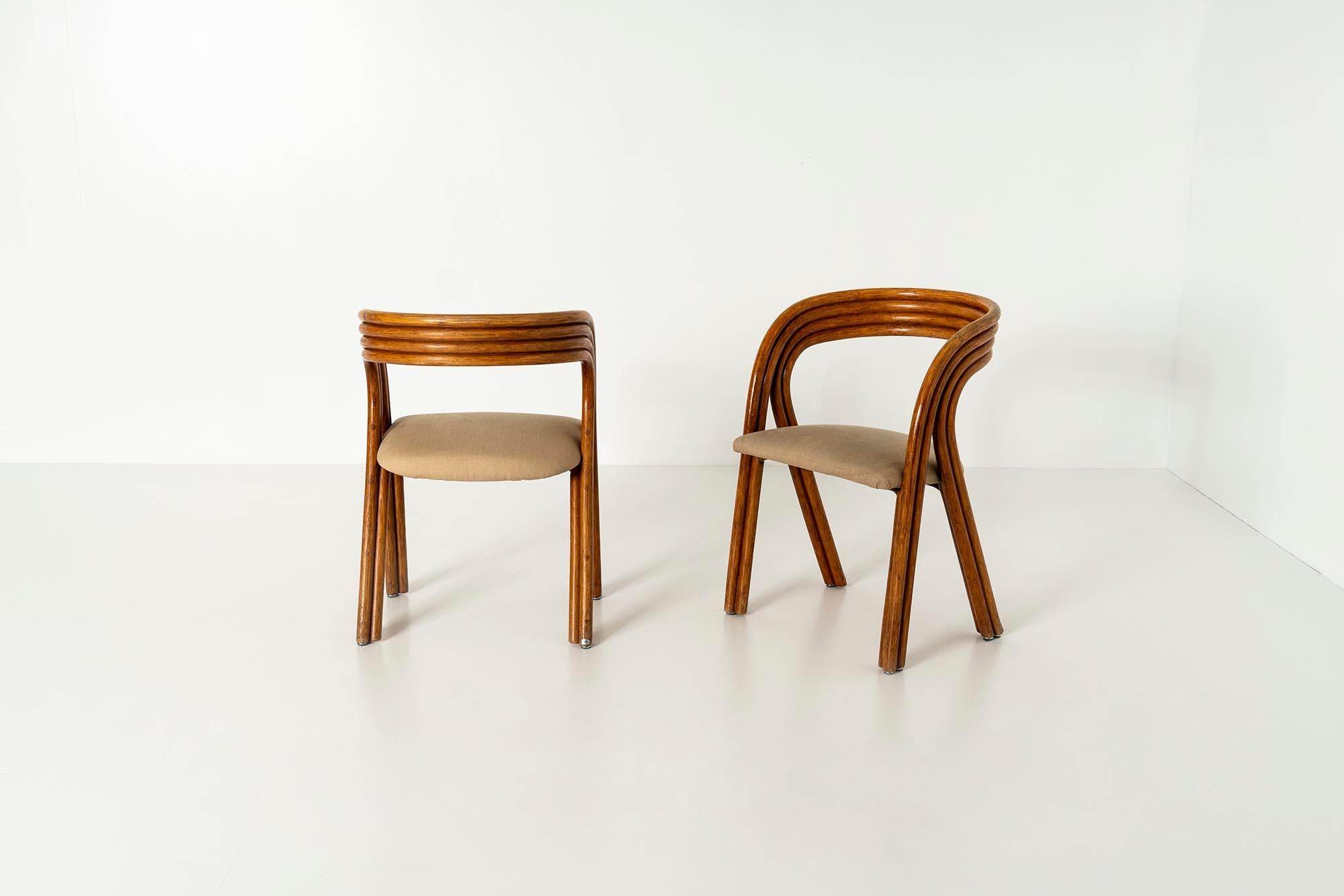 8 Dining Chairs, RD 1526, in Manou Wood by Axel Enthoven for Rohé Design, 1980s 1