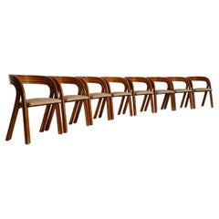 8 Chaises de salle à manger, RD 1526, en bois de manou par Axel Enthoven pour Rohé Design, 1980