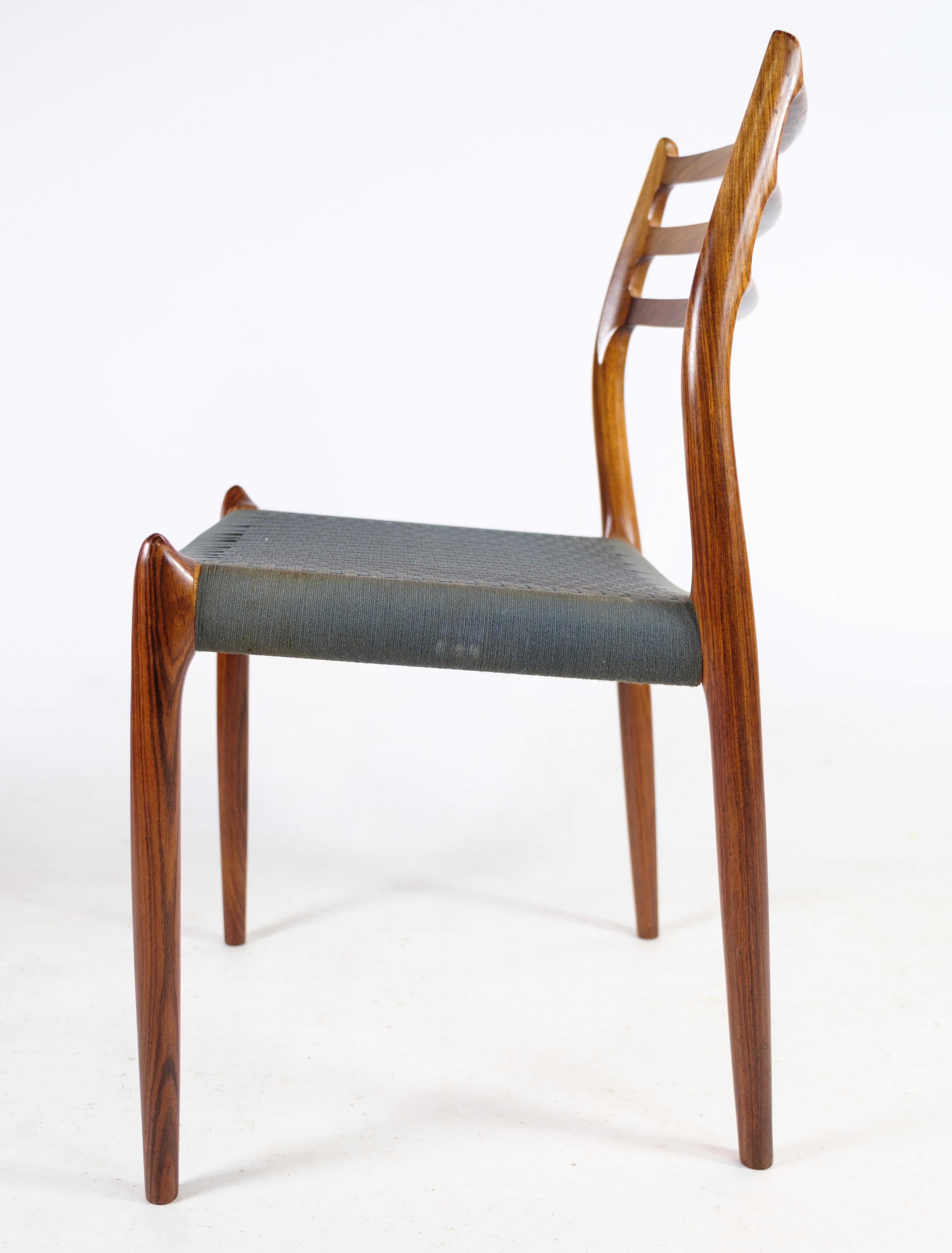 8 Dining Room Chairs Model No 78 Made In Rosewood By Niels O. Møller From 1960s In Excellent Condition For Sale In Lejre, DK