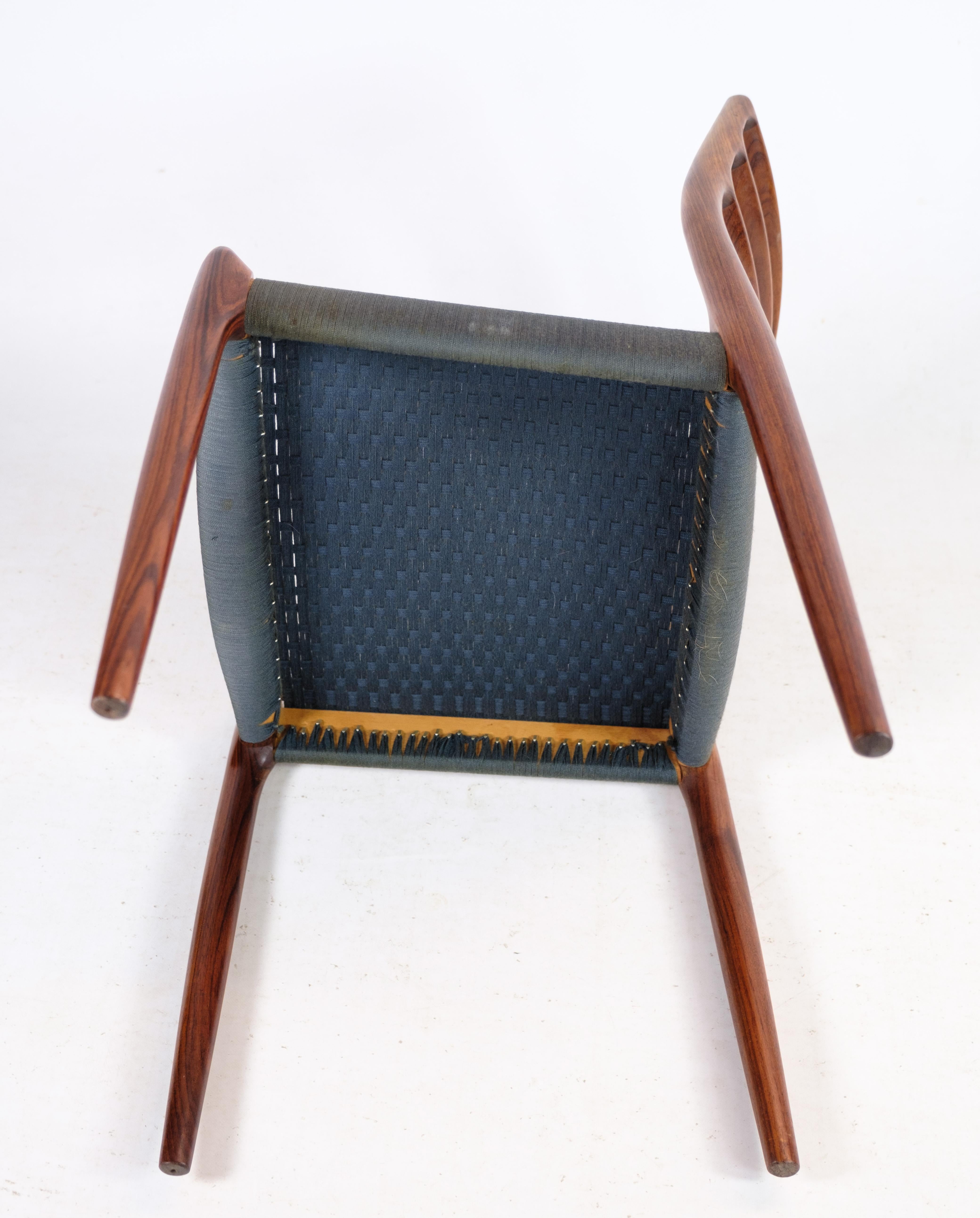 8 Dining Room Chairs Model No 78 Made In Rosewood By Niels O. Møller From 1960s For Sale 1