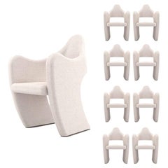 8 Dove dining chair - Modern Handcrafted Chairs Upholstered in White Fabric