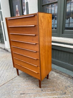 8 Drawer Danish Teak Tall Boy Dresser
