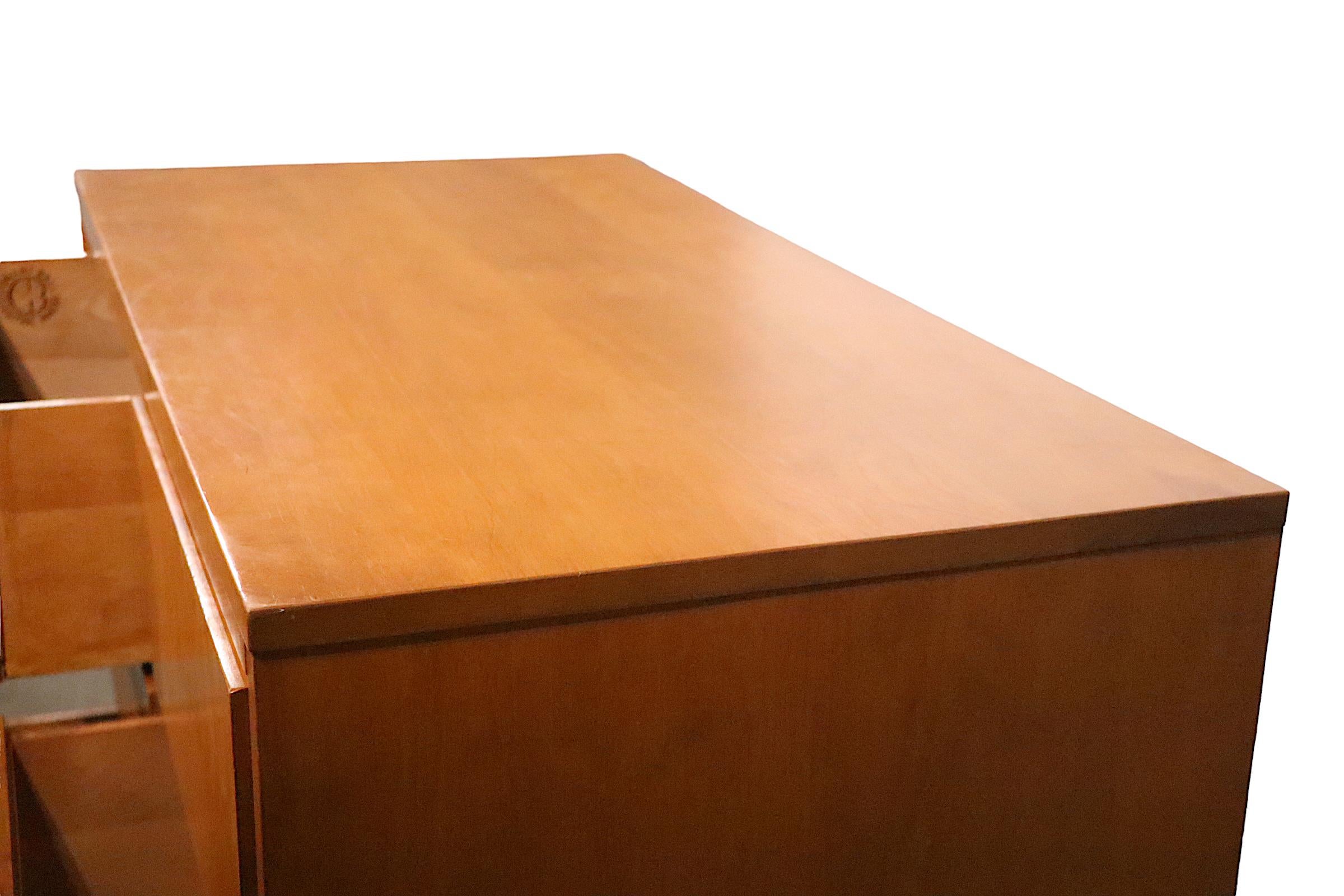 Wood 8 Drawer Mid Century Dresser Modern Mates for Conant Ball by Leslie Diamond 