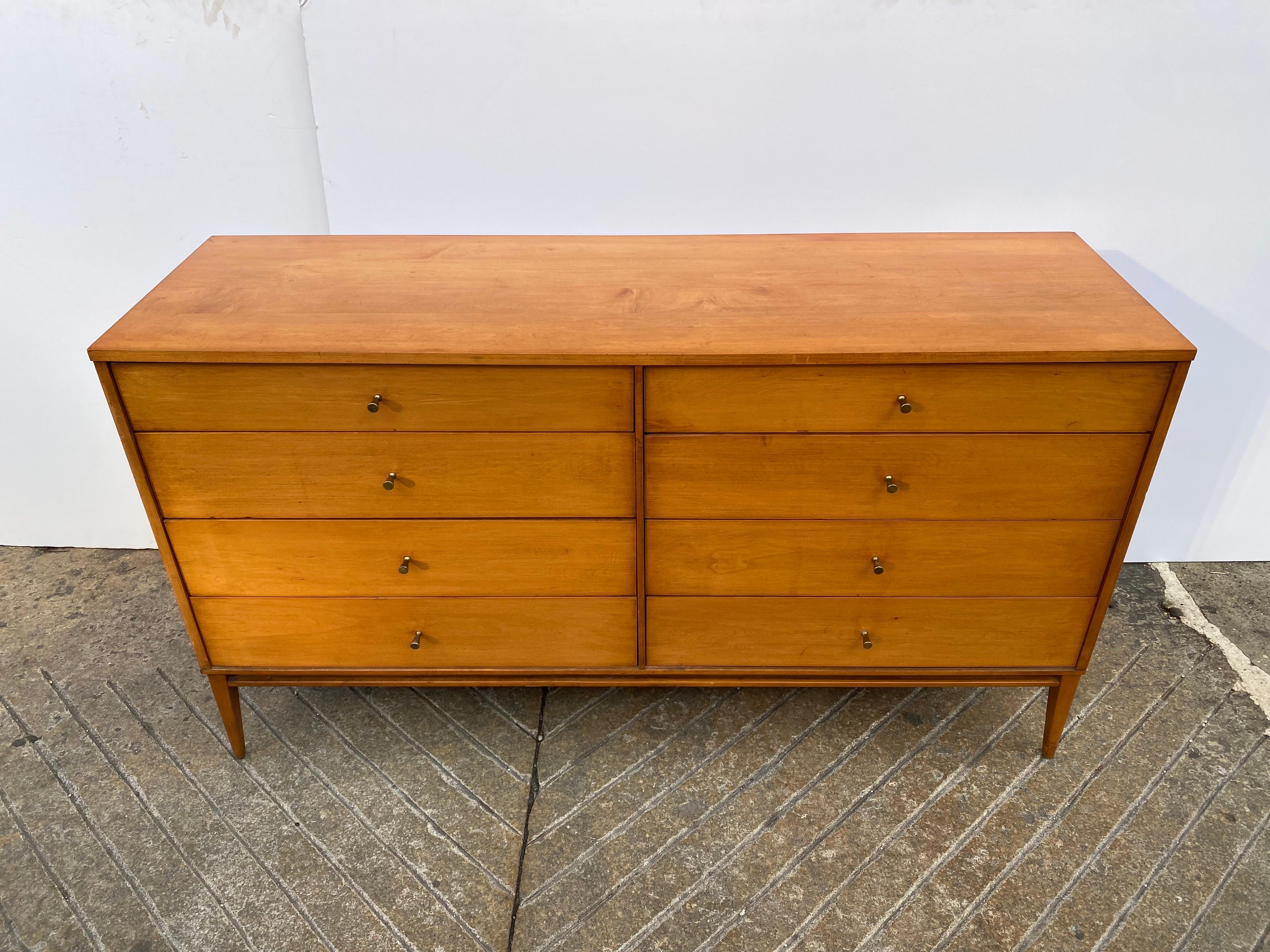 Mid-Century Modern 8 Drawer Paul McCobb Solid Maple Planner Group Dresser