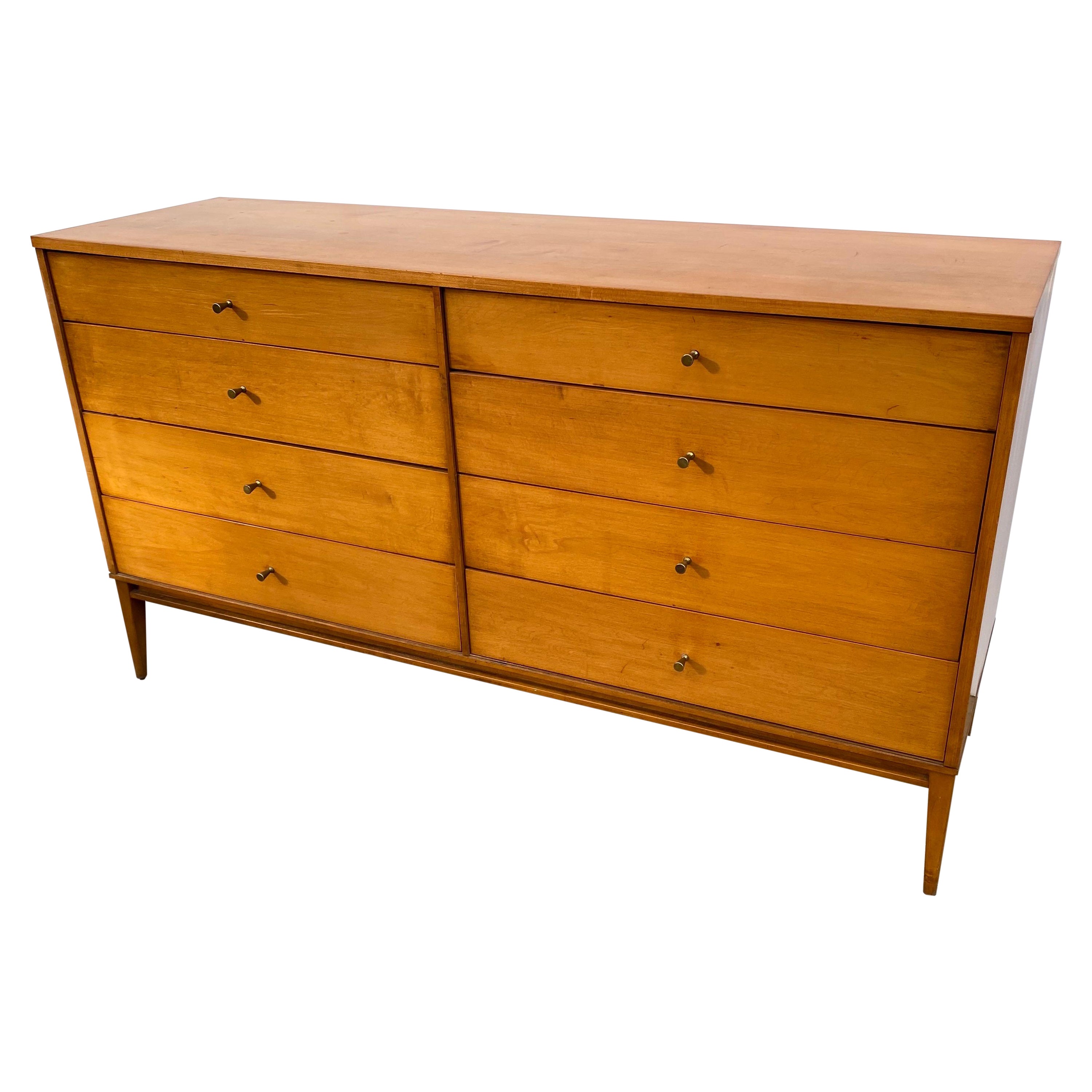 8 Drawer Paul McCobb Solid Maple Planner Group Dresser