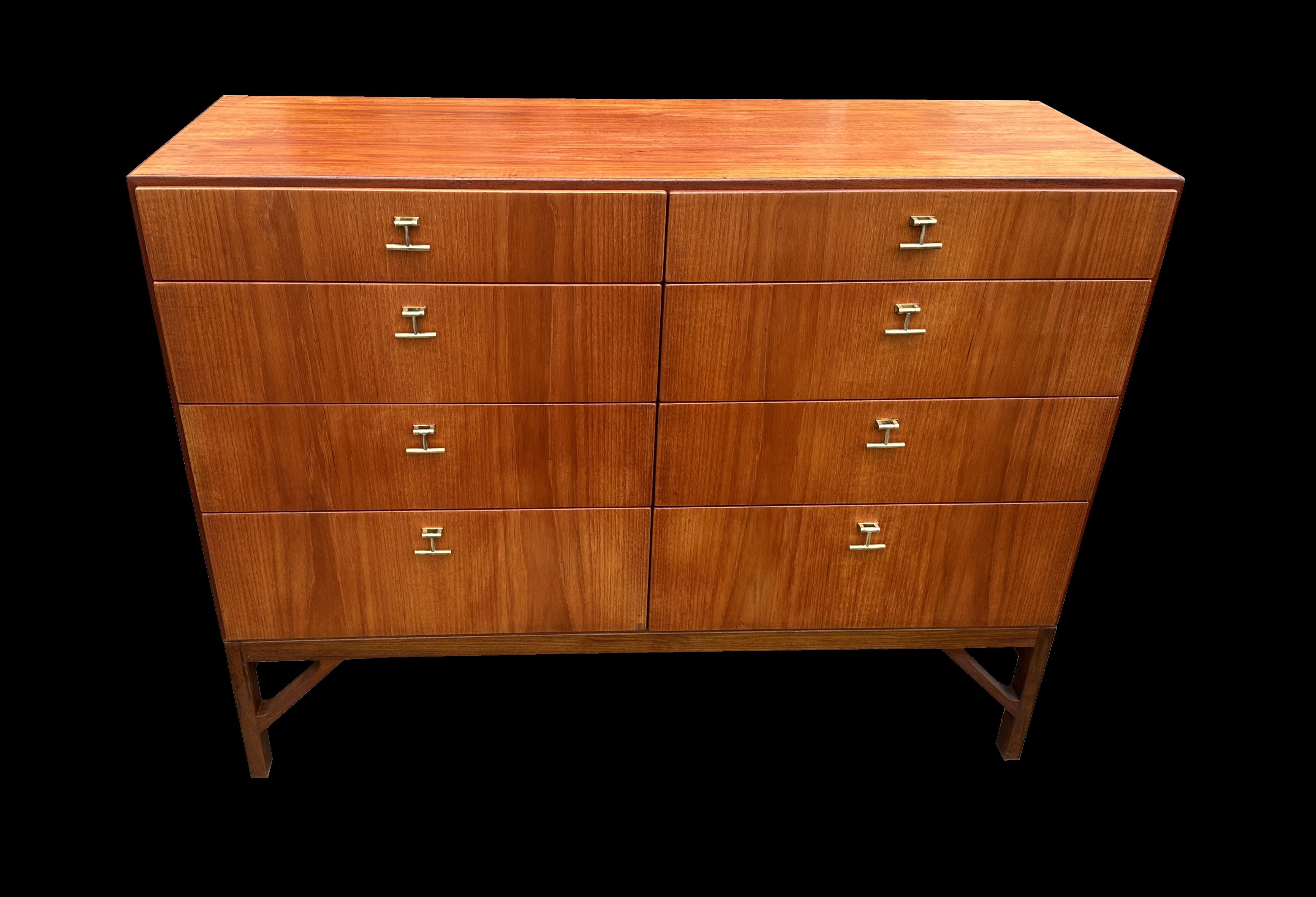 20th Century 8 Drawer Teak Chest by Borge Mogensen for FDB For Sale