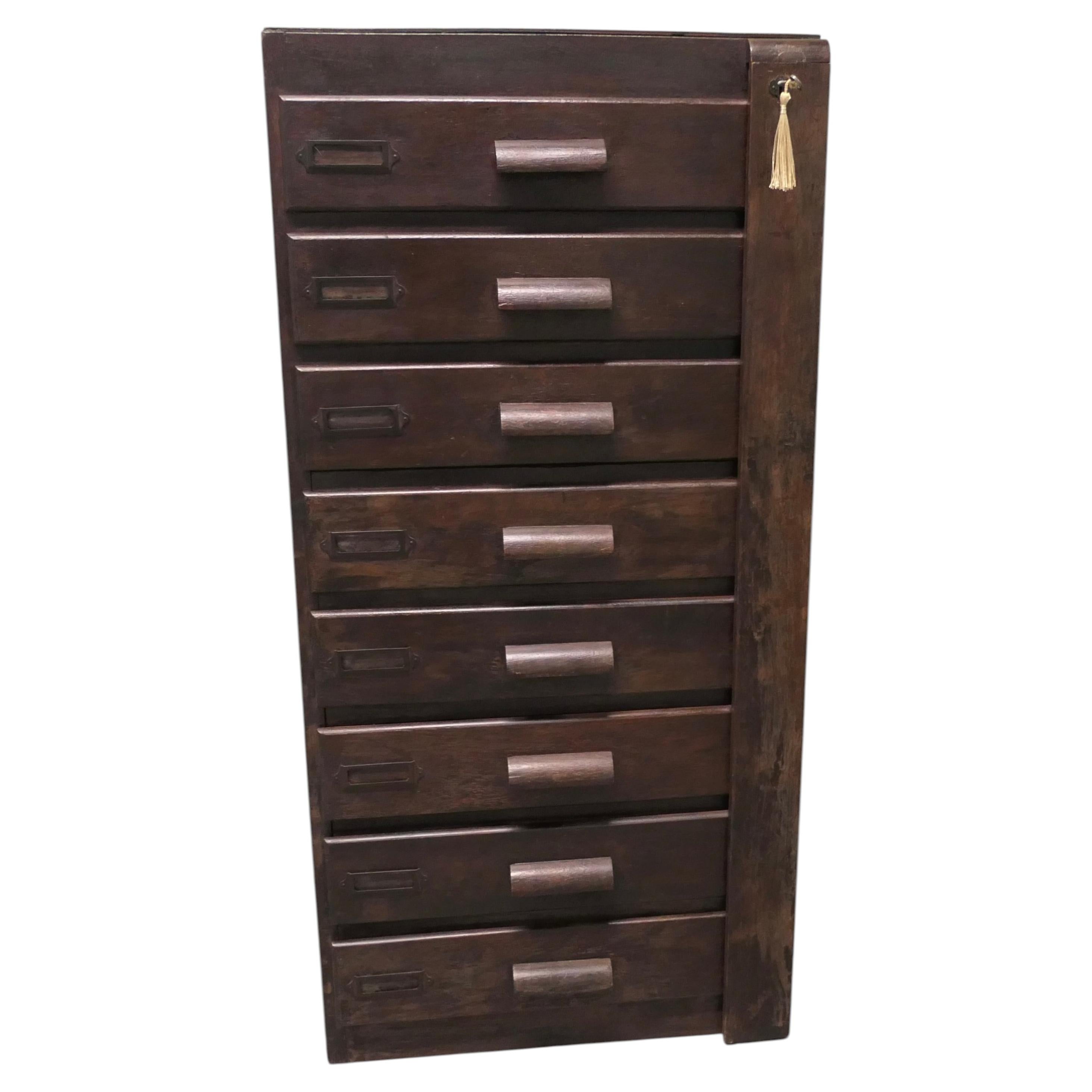 8 Drawer Wellington Chest Filing Cabinet This isa very useful filing chest For Sale
