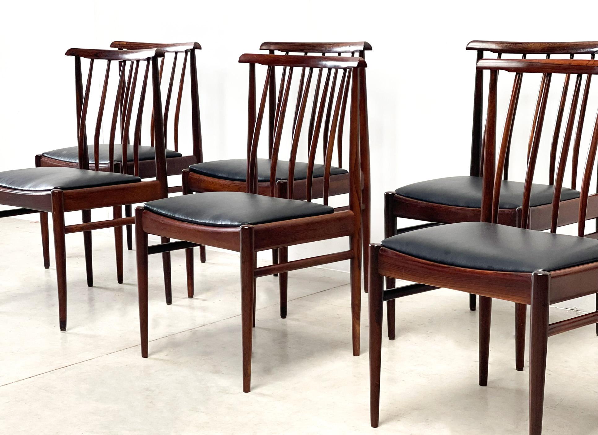Leather 8 Dutch AWA Dining Chairs