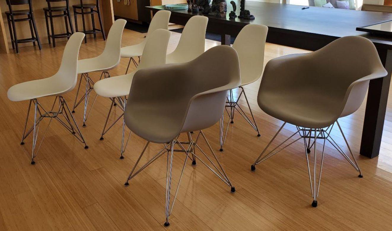 8 Eames Chairs Eiffel Tower 2 DAR Arm Chairs 6 DSR Side Chairs by Herman Miller 9
