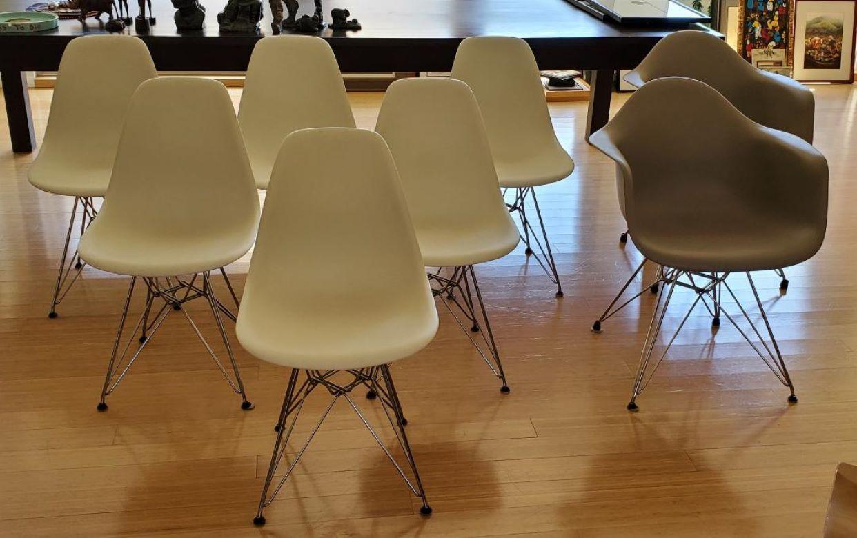 8 Eames Chairs Eiffel Tower 2 DAR Arm Chairs 6 DSR Side Chairs by Herman Miller 11