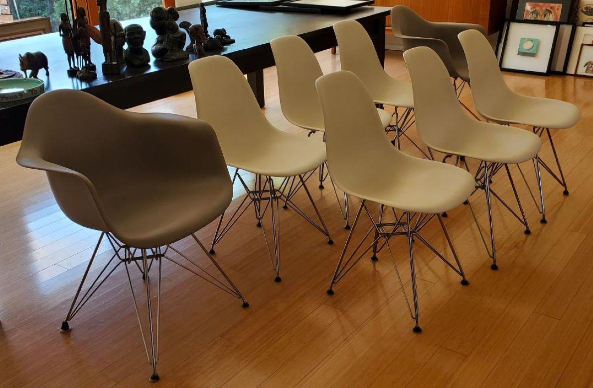 8 Eames Chairs Eiffel Tower 2 DAR Arm Chairs 6 DSR Side Chairs by Herman Miller 13