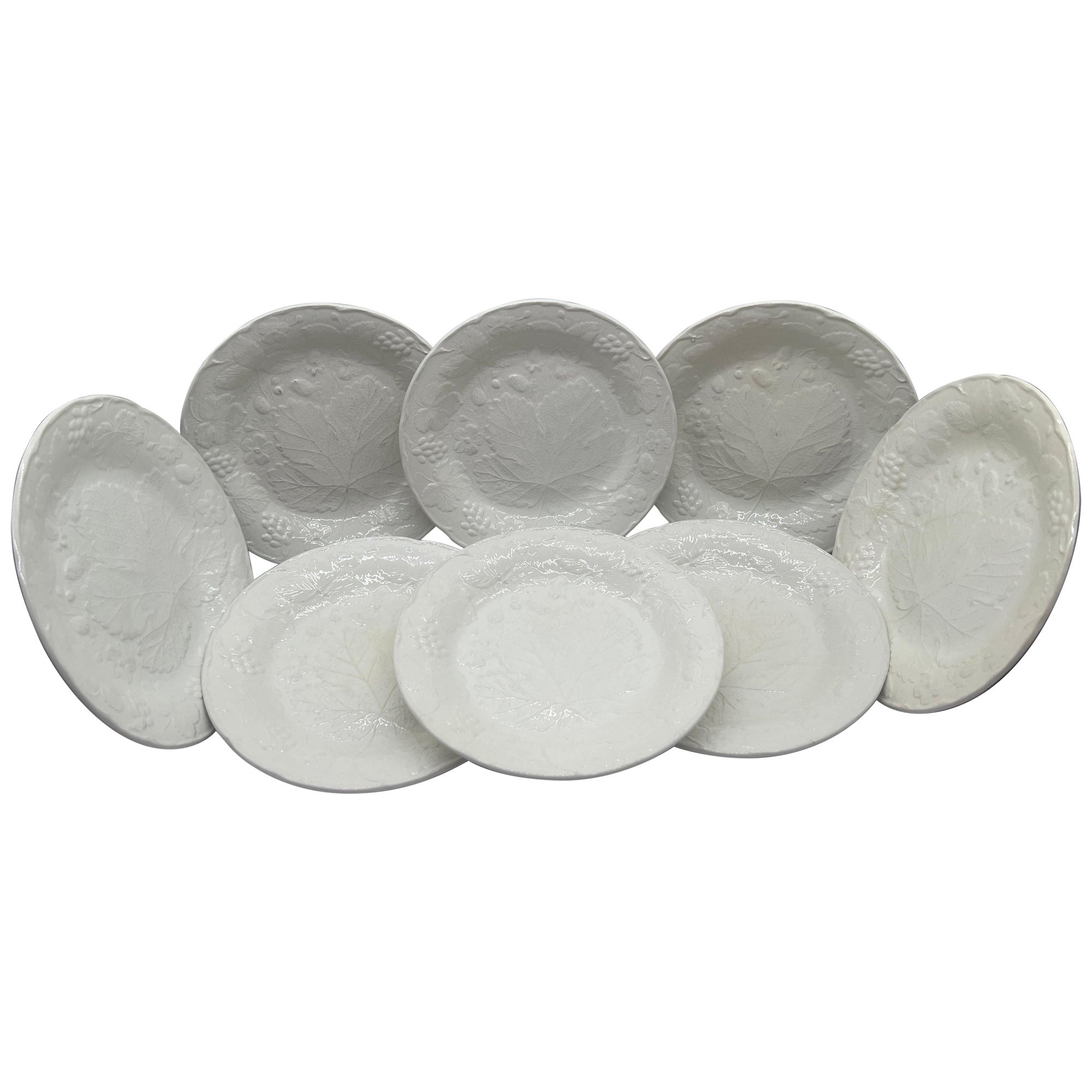 (8) Eight Burgess & Leigh Strawberry and Grape Leaf White Davenport Dinner Plate