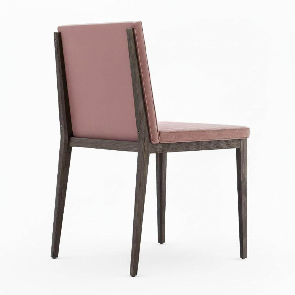 8 Elegant Dining Room Chairs In Rose Velvet & Wenge Frame-Mondo Design Studio (Moderne) im Angebot