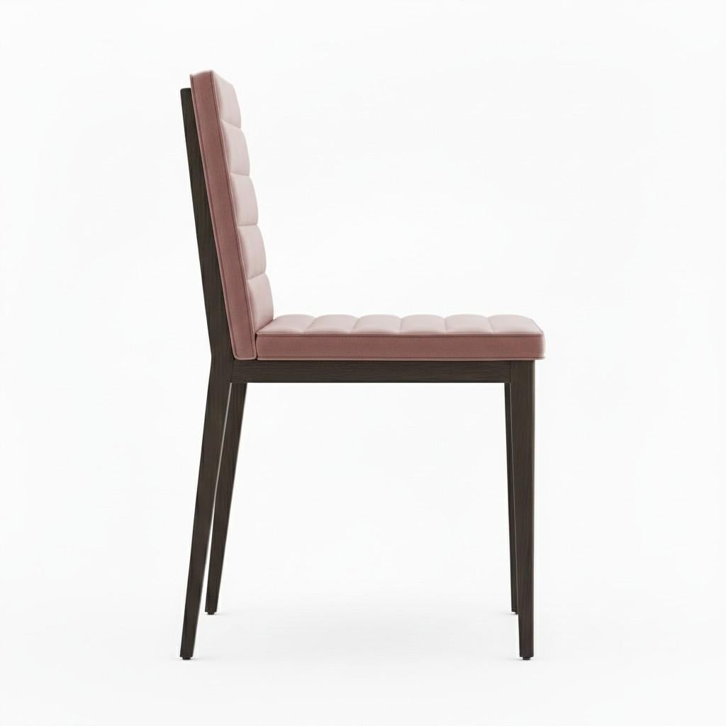 8 Elegant Dining Room Chairs In Rose Velvet & Wenge Frame-Mondo Design Studio (Portugiesisch) im Angebot
