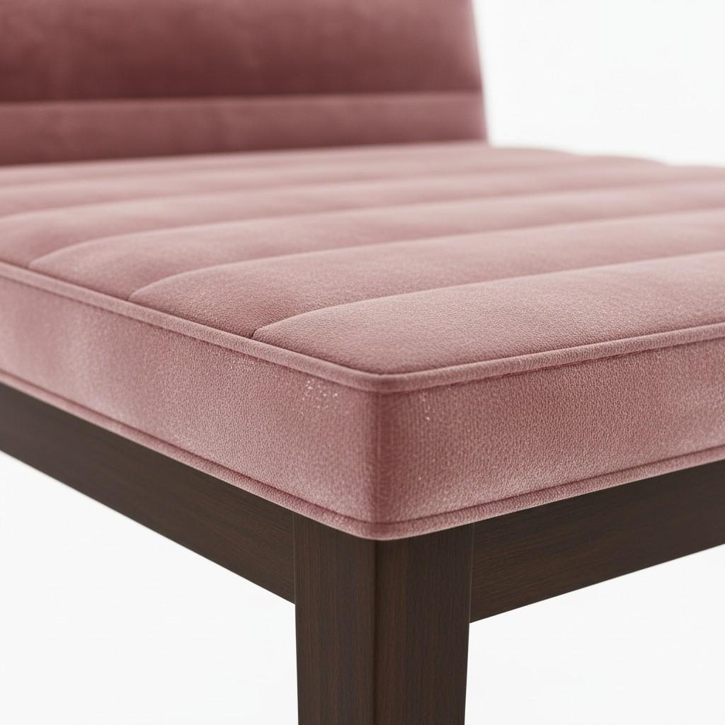 8 Elegant Dining Room Chairs In Rose Velvet & Wenge Frame-Mondo Design Studio im Zustand „Neu“ im Angebot in NEW YORK, NY