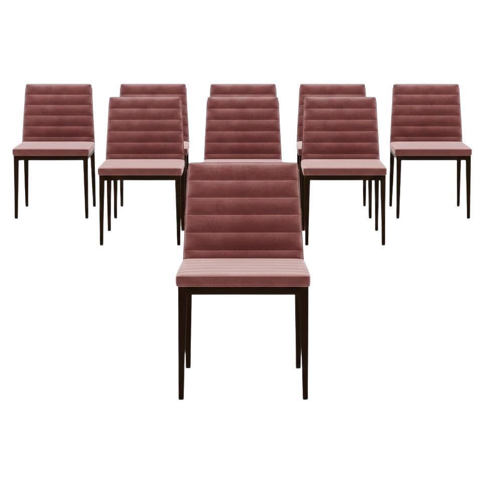 8 Elegant Dining Room Chairs In Rose Velvet
Wenge Frame-Mondo Design Studio