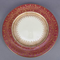 Eight English Gilt Fine China Dinner Plates by George Jones Crescent & Sons