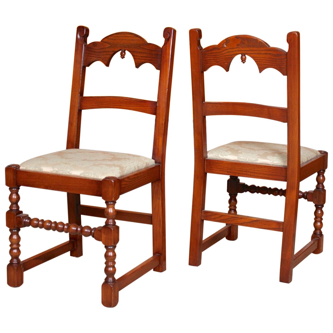 8 English Oak Dining Chairs Bevan Funnell Carved Country Oak For Sale