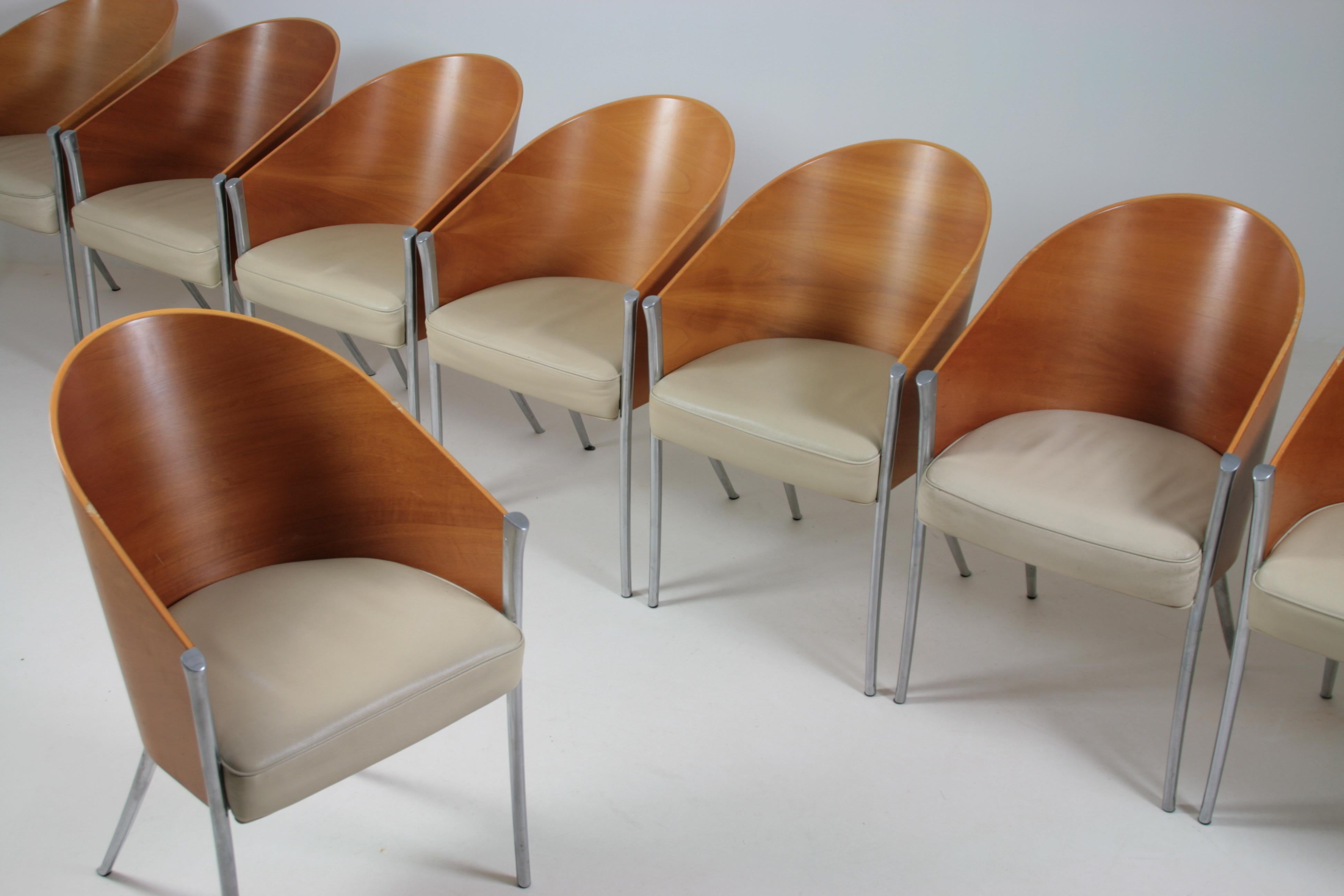 8 fauteuils king costes de Philippe Starck pour Aleph/ Driade, Italie 1990s For Sale 8