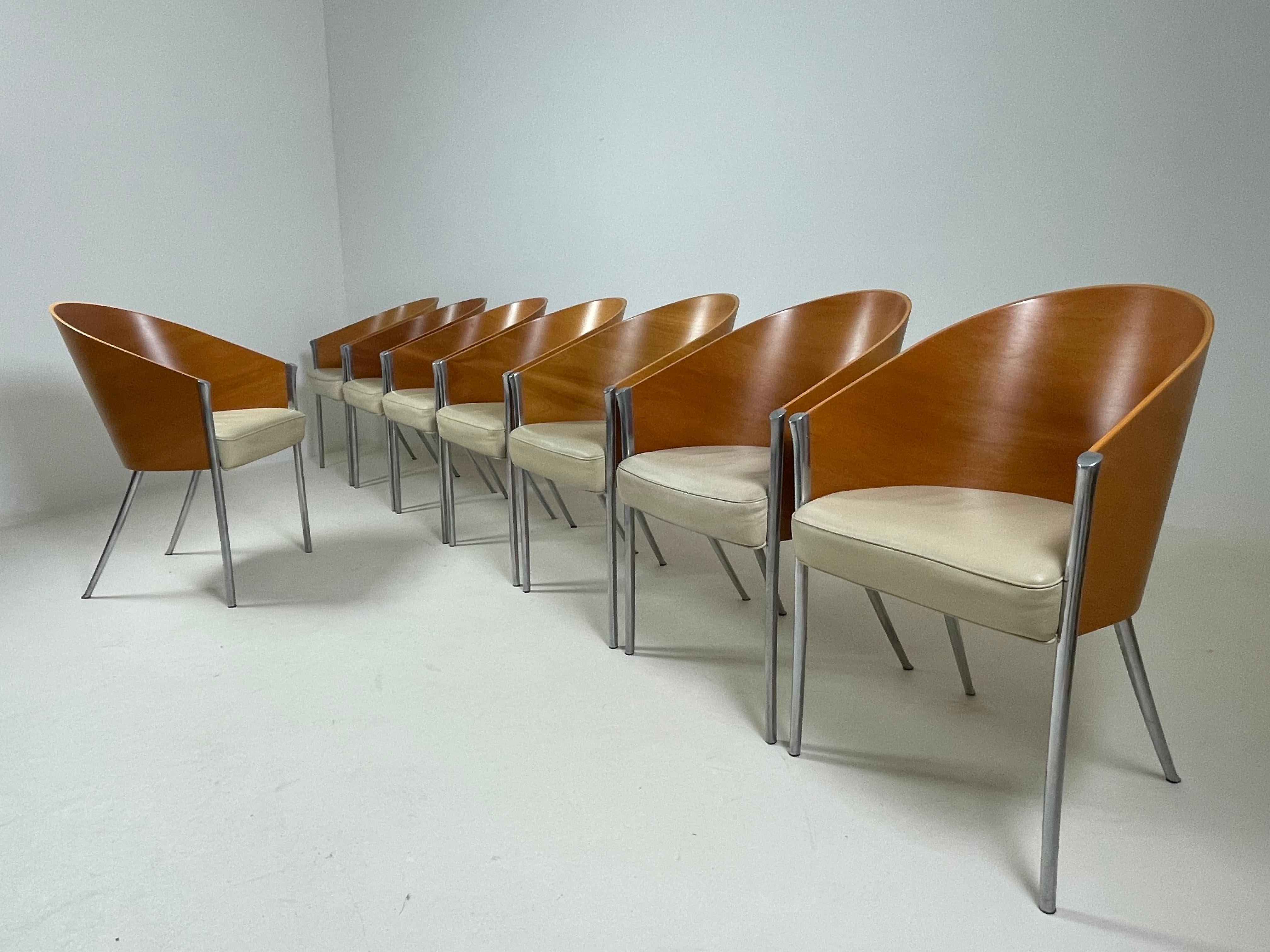 20th Century 8 fauteuils king costes de Philippe Starck pour Aleph/ Driade, Italie 1990s For Sale