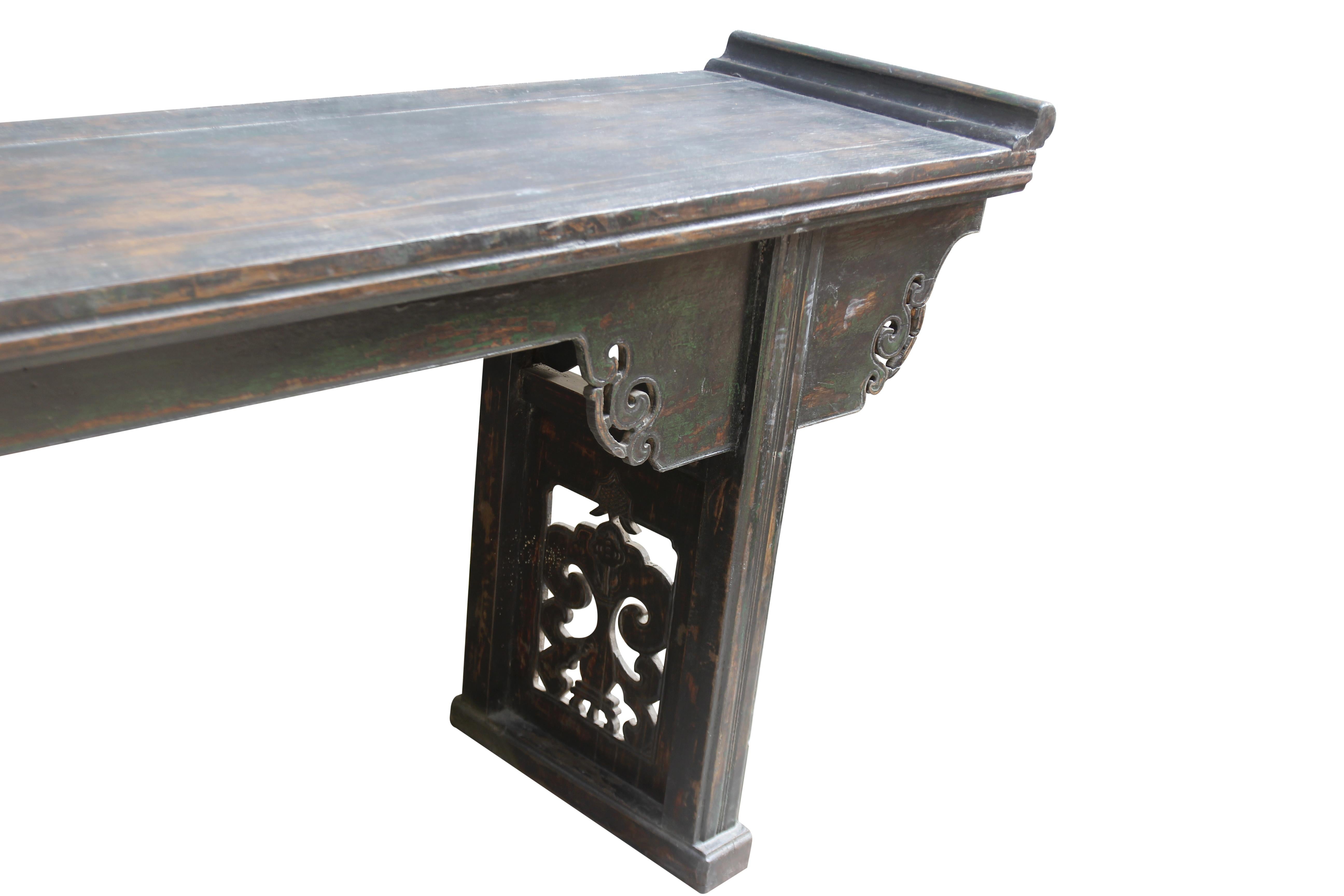 Mid-20th Century Antique Chinese Altar Console Table For Sale