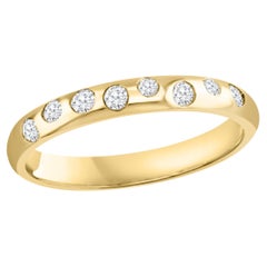 8 Flush Set Bezel Diamond Eternity Wedding Band in oro giallo 14 carati