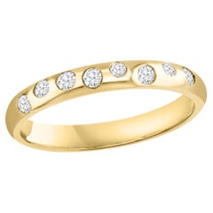 8 Flush Set Bezel Diamond Eternity Wedding Band in 14 Karat Yellow Gold