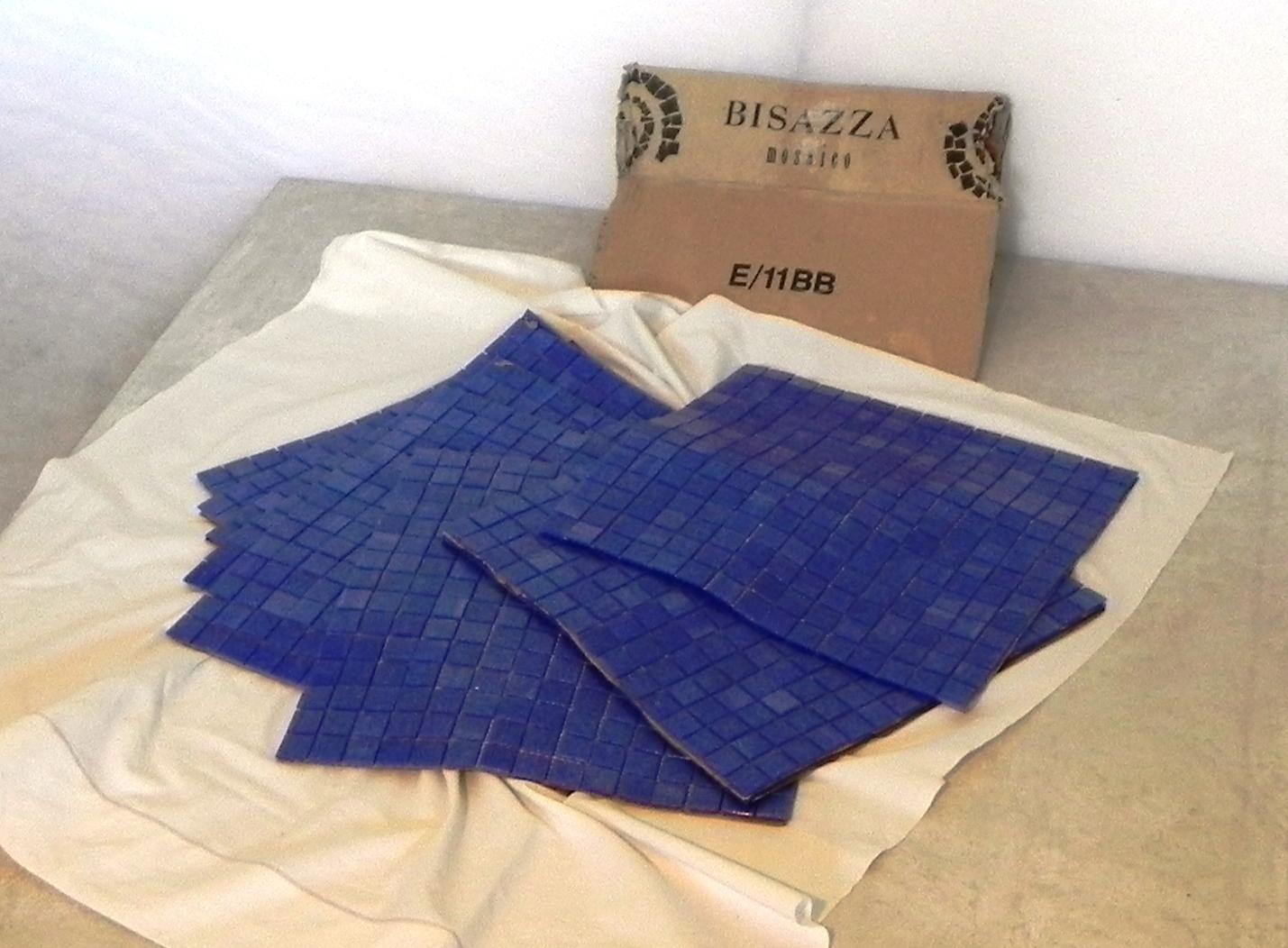 Modern 8 Fogli Mosaico Bisazza Blu, Anni 90 For Sale