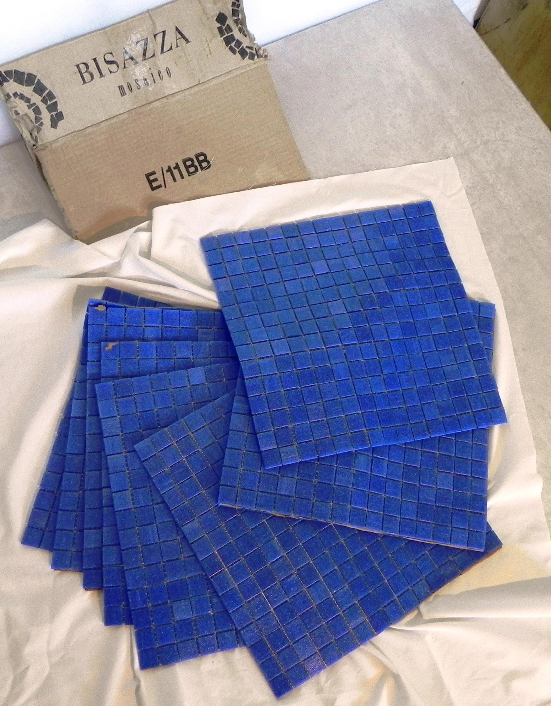 8 mosaïques fogli Bisazza bleus, années 90 Bon état - En vente à Felino, IT